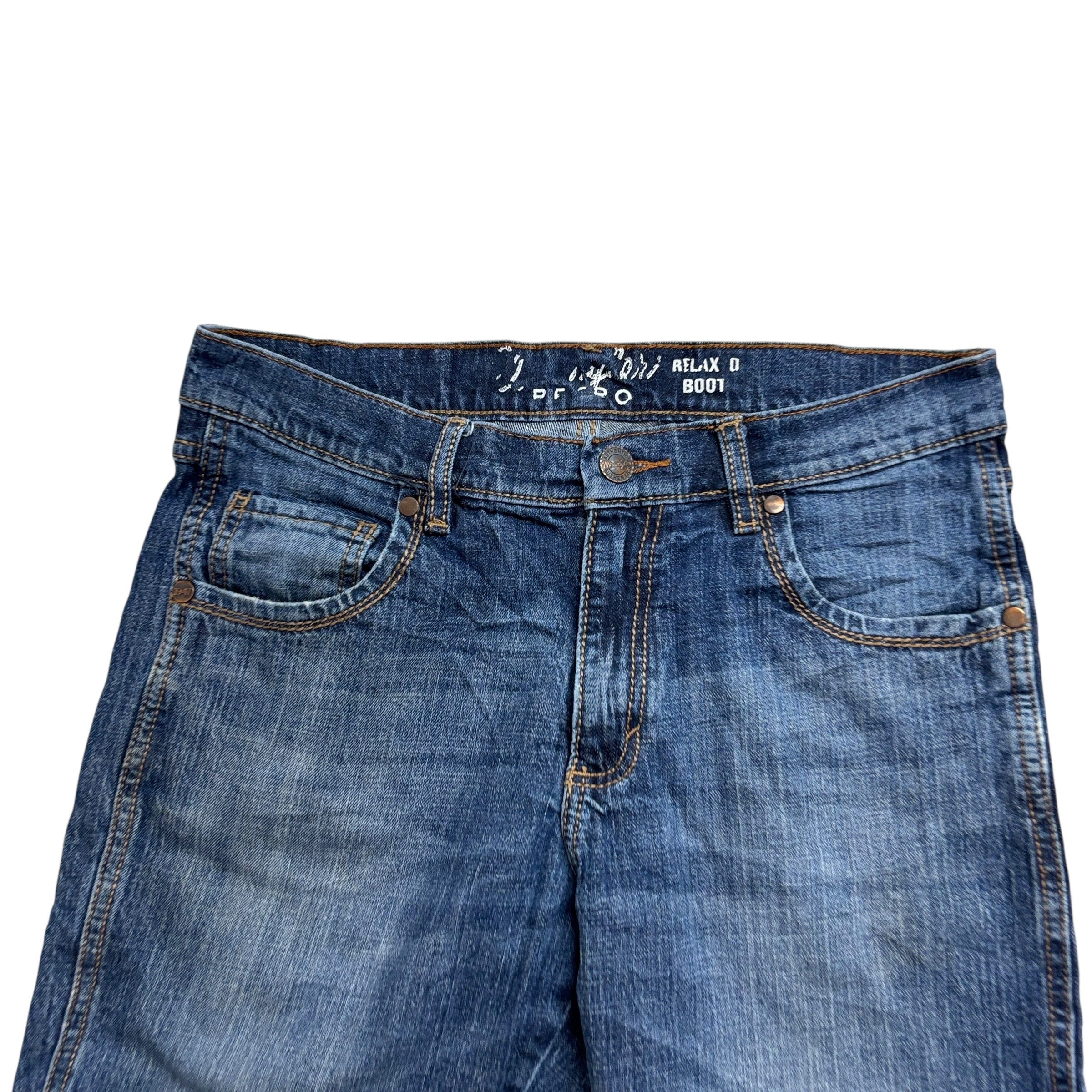 Wrangler Denim Shorts W32 Mens Dark Blue 9in Regular Fit