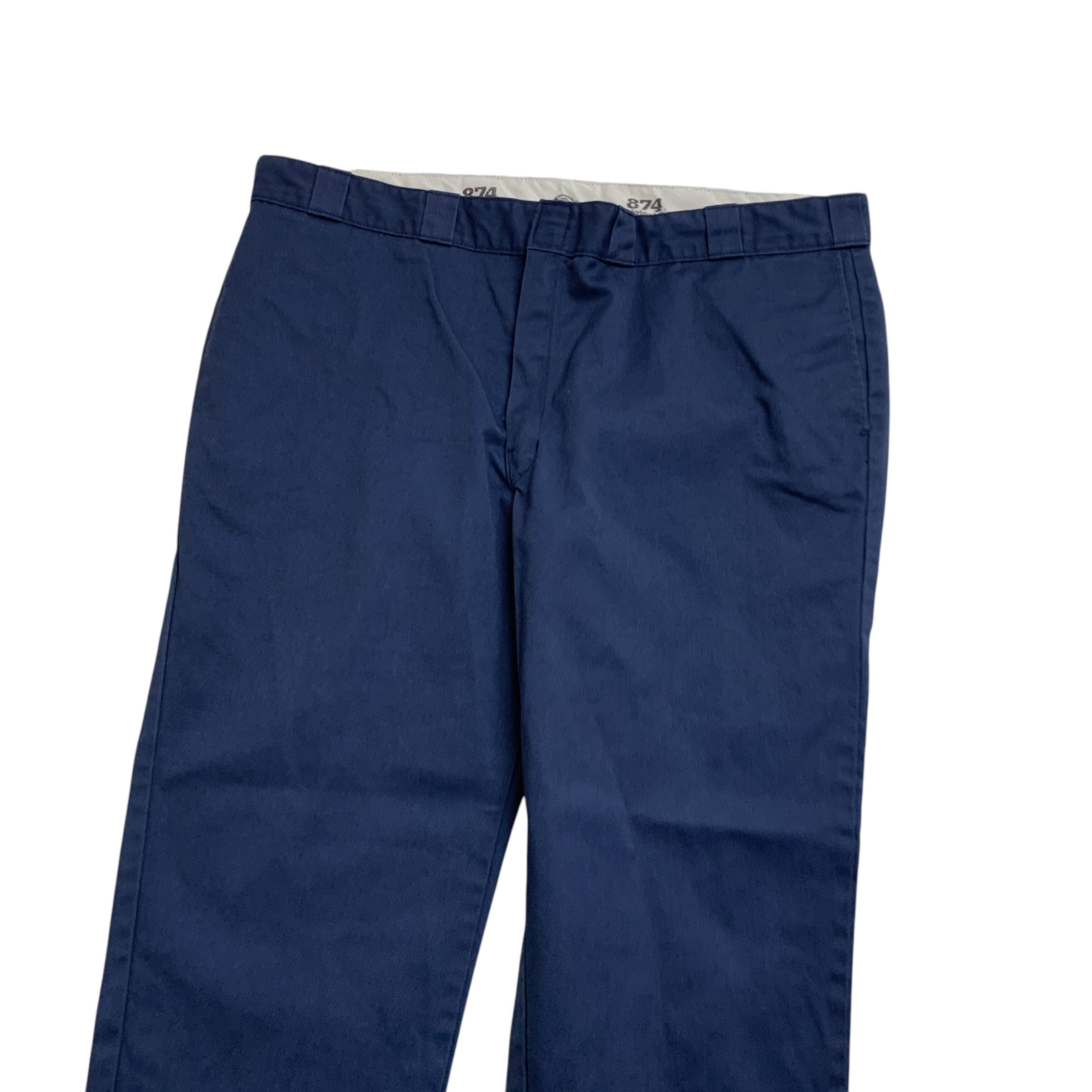 Dickies 874 Trousers W46 L30 Mens Blue Pants Original Straight Fit Workwear