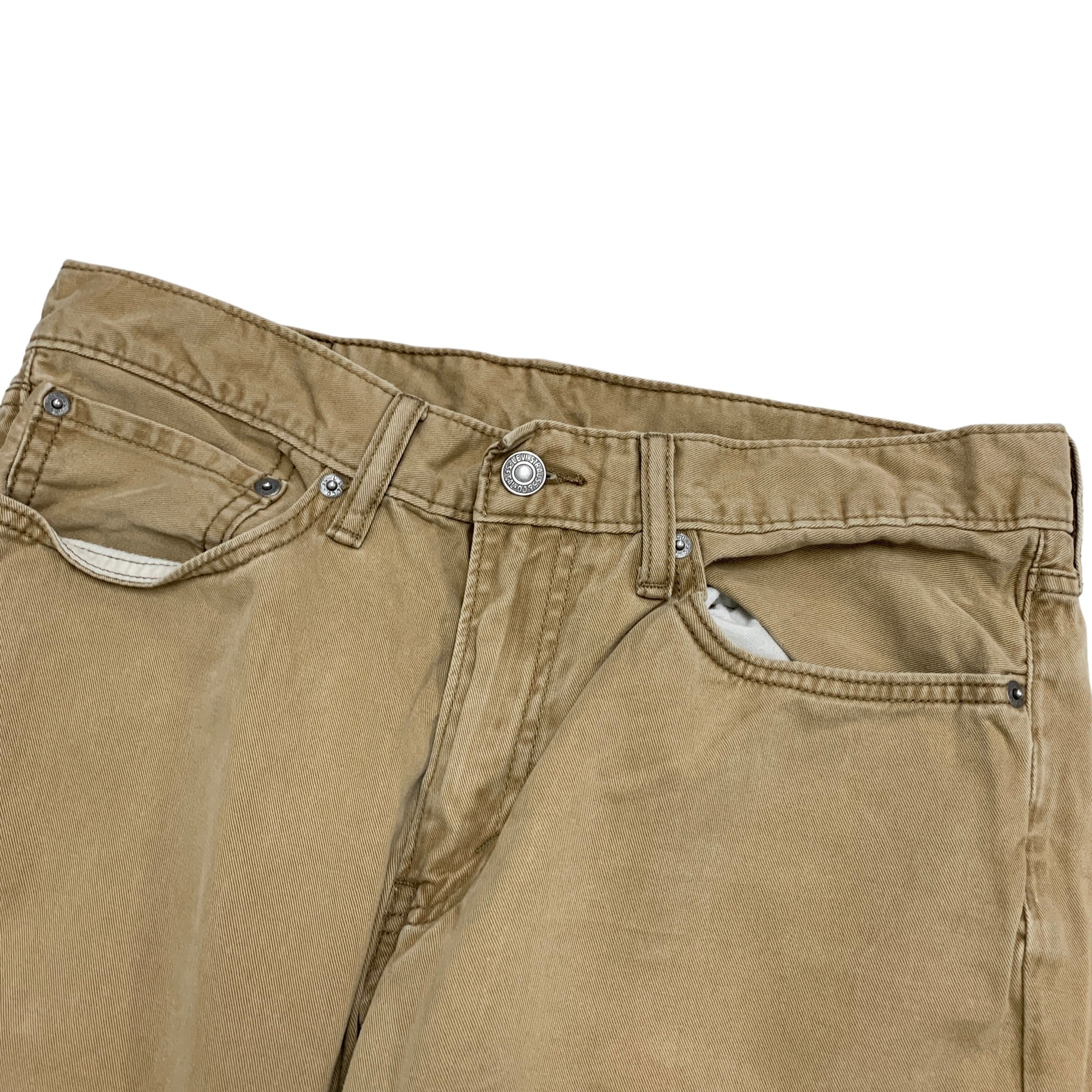 Levis 514 Trousers W34 L34 Mens Tan Regular Straight Fit Pants