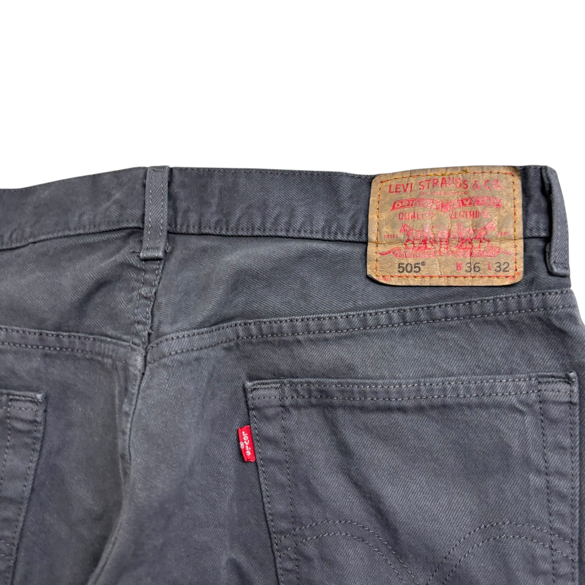 Levis 505 Jeans W35 L32 Mens Grey Regular Straight Fit Vintage Denim (F)