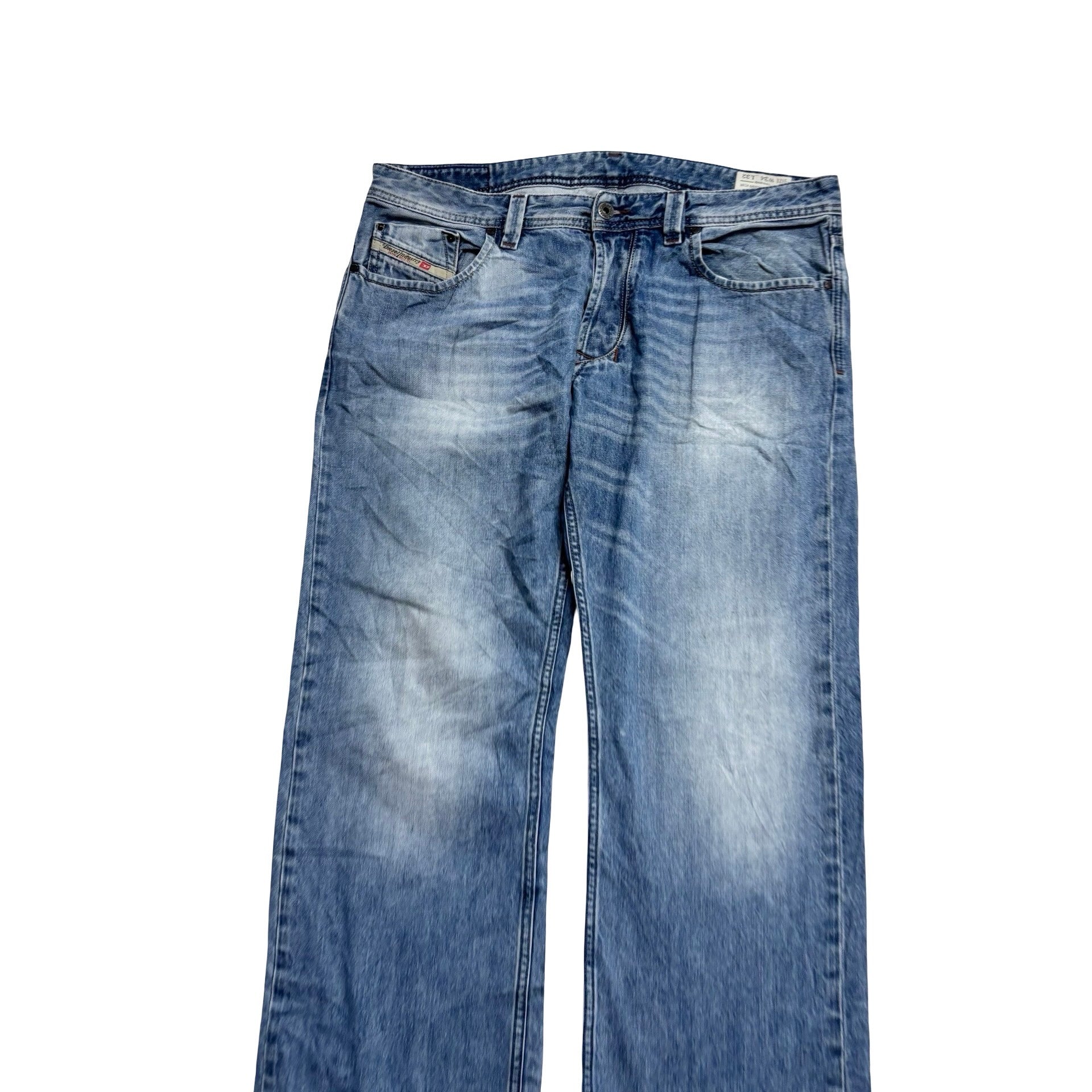 Diesel Larkee Jeans W34 L33 Mens Mid Blue Regular Straight Fit Denim (F)