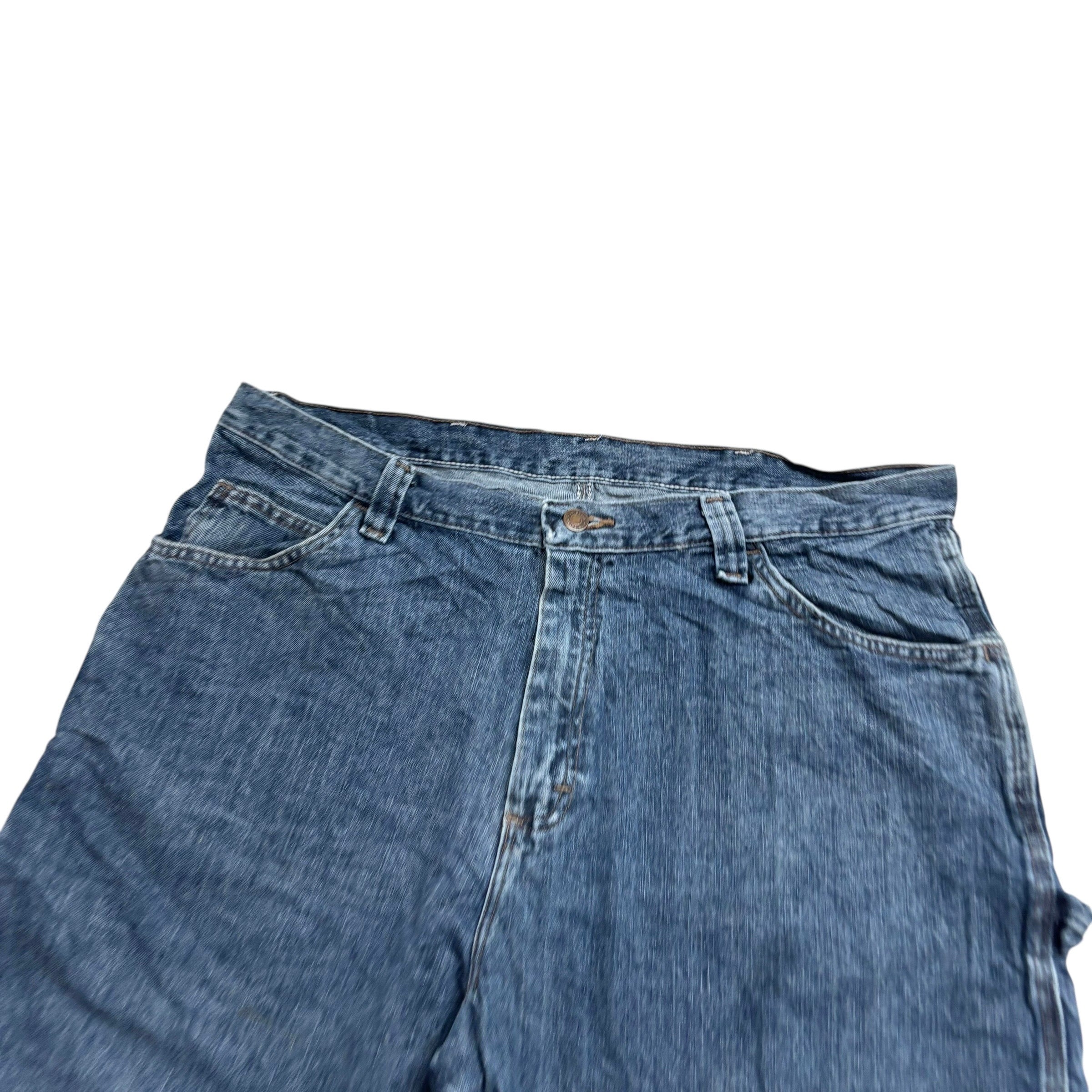 Wrangler Baggy Jorts W38 Mens Mid Blue Carpenter Denim Shorts Relaxed Fit