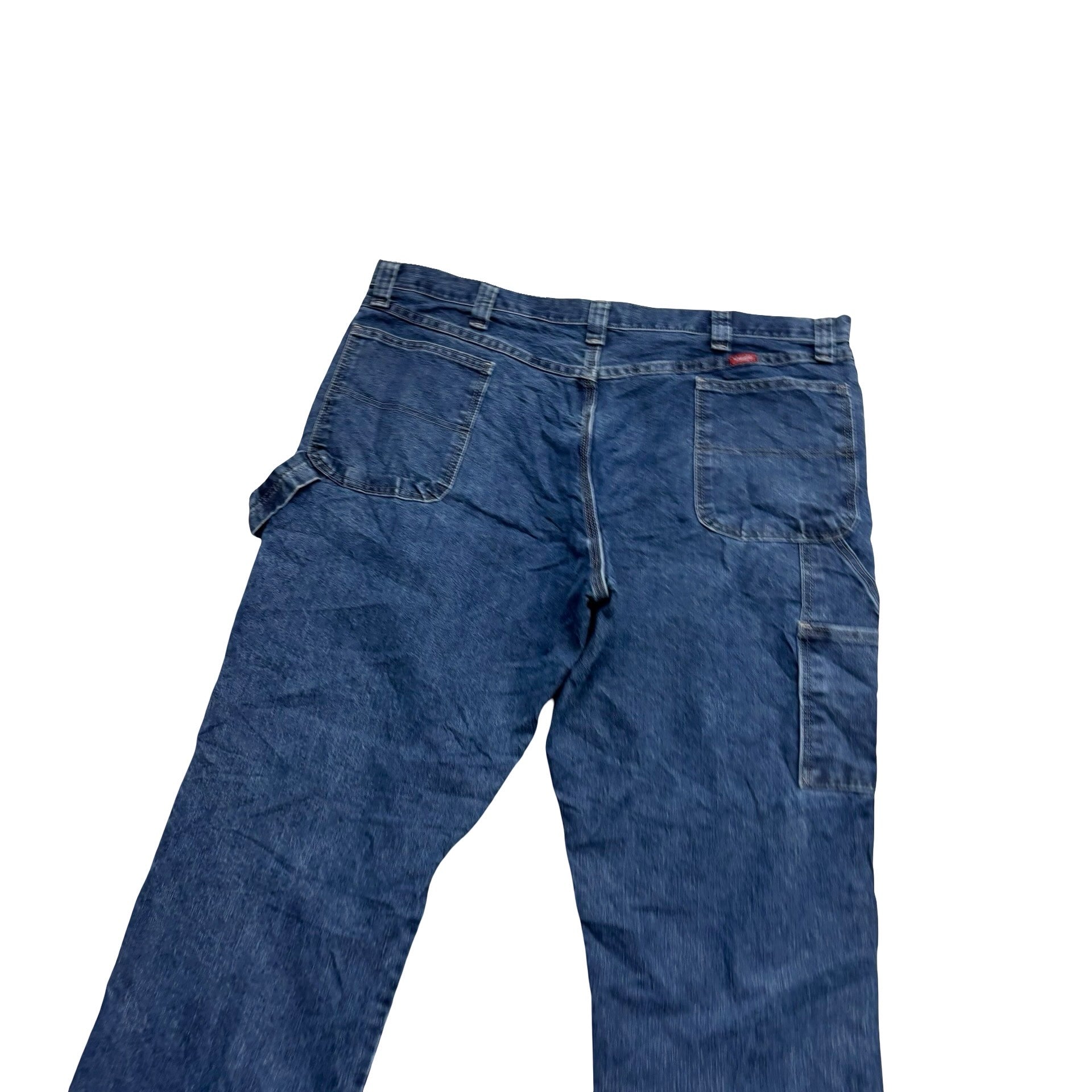 Wrangler Carpenter Jeans W42 L30 Mens Dark Blue Relaxed Straight Fit Denim