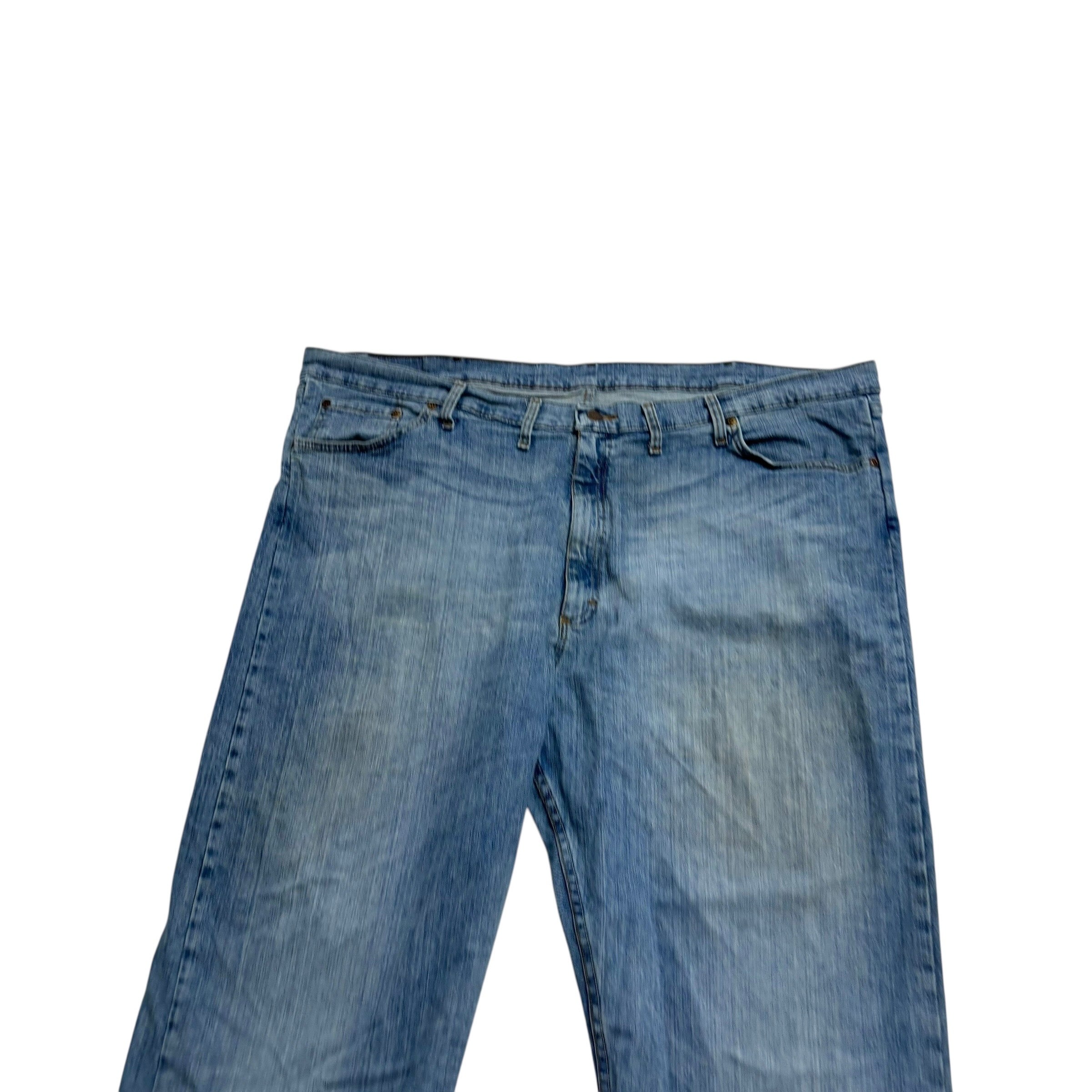 Wrangler Jeans W48 L30 Mens Light Blue Relaxed Straight Fit Stretch Denim (F)