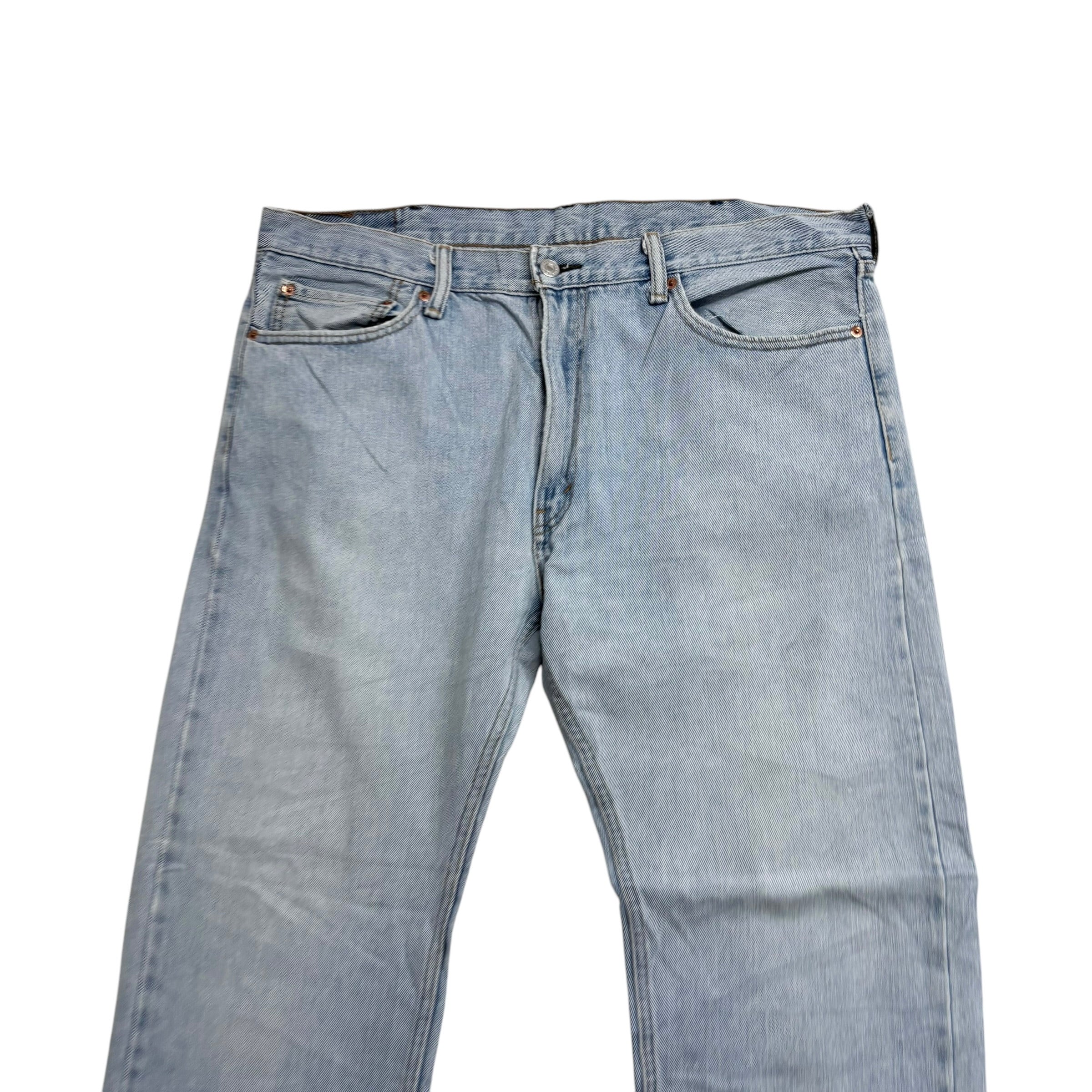 Levis 505 Jeans W38 L30 Mens Light Blue Regular Straight Fit Vintage Denim (F)