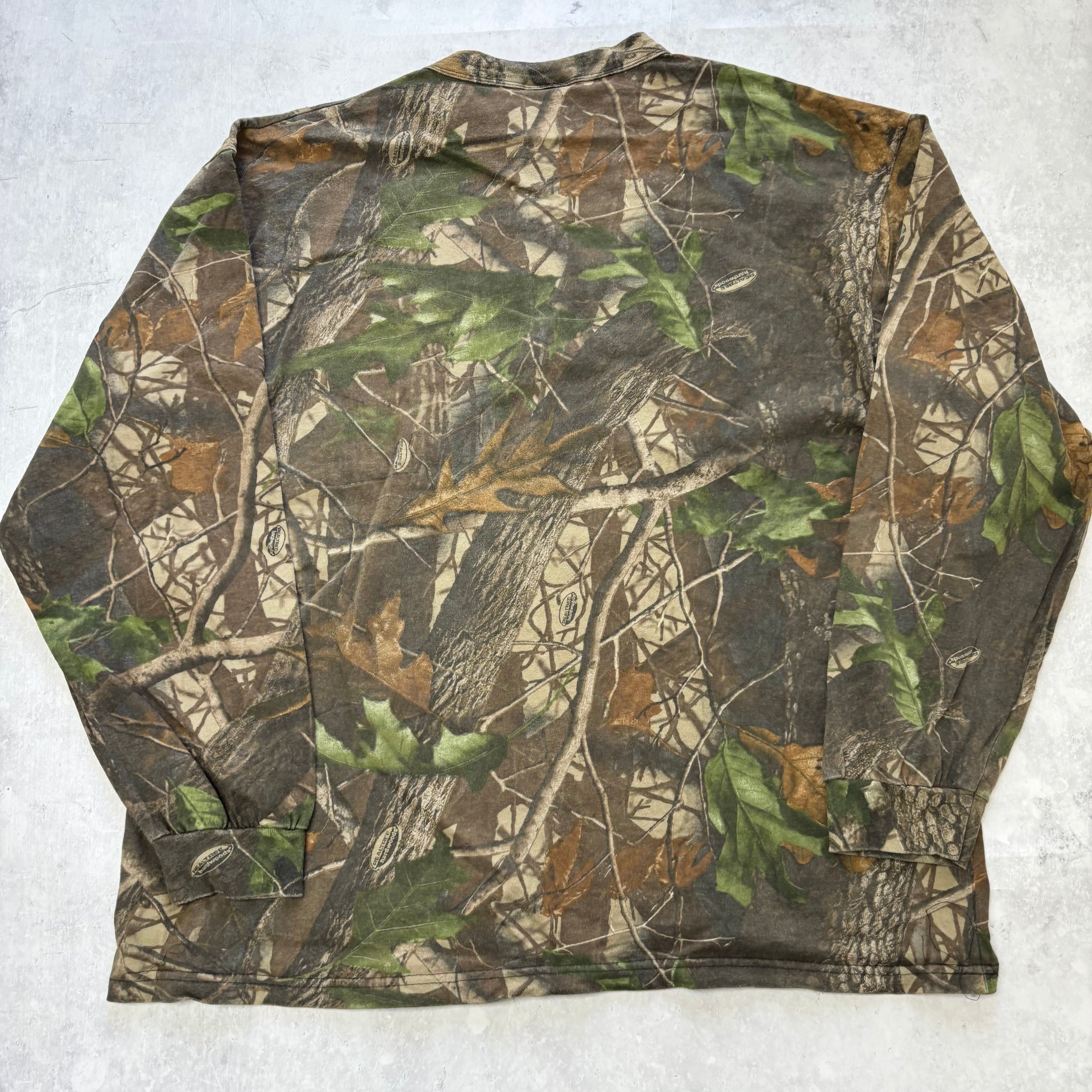 Vintage RealTree T Shirt Mens XXL Camo 90s Hunting Long Sleeve (E)