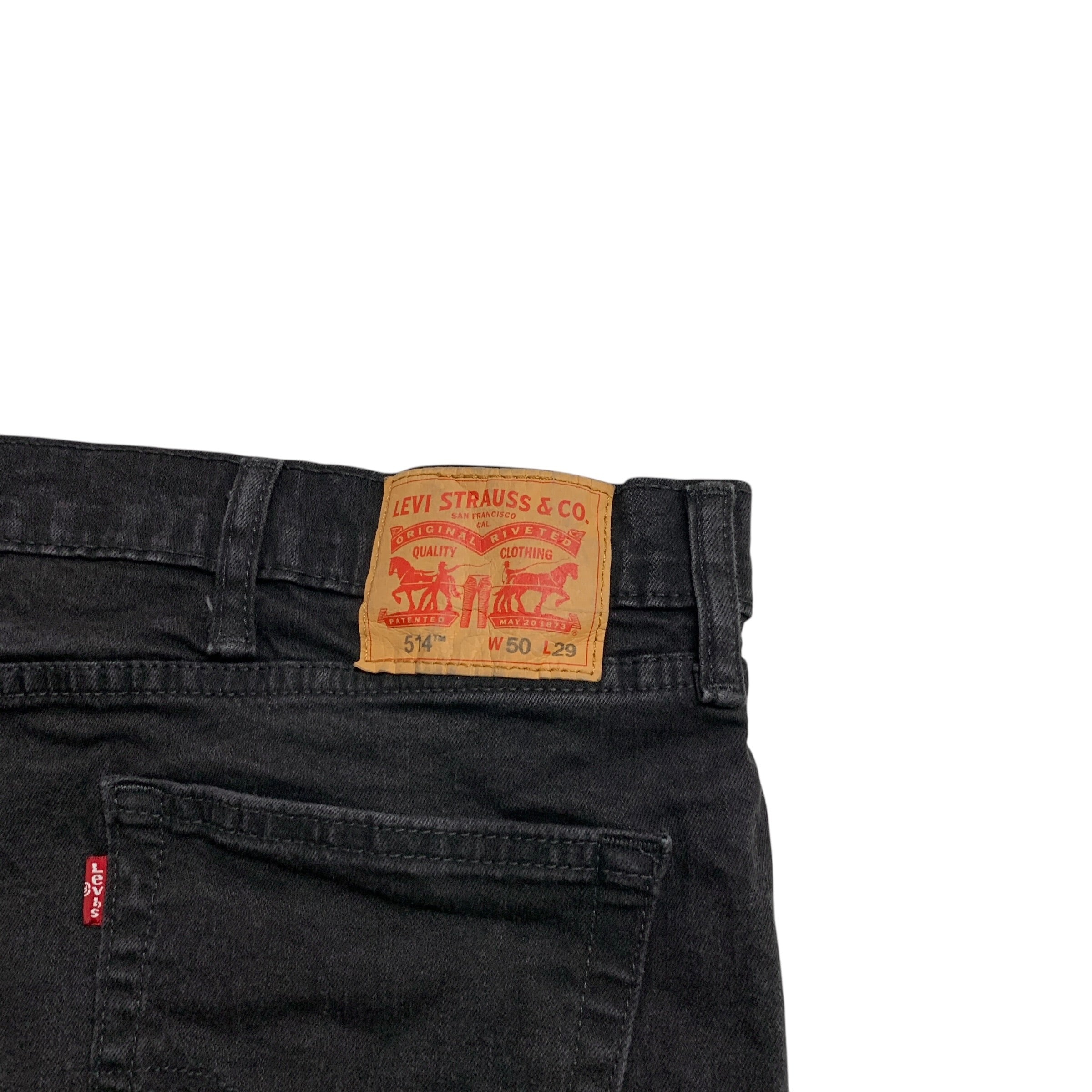 Levis 514 Jeans W46 L27 Mens Black Regular Straight Fit Stretch Denim