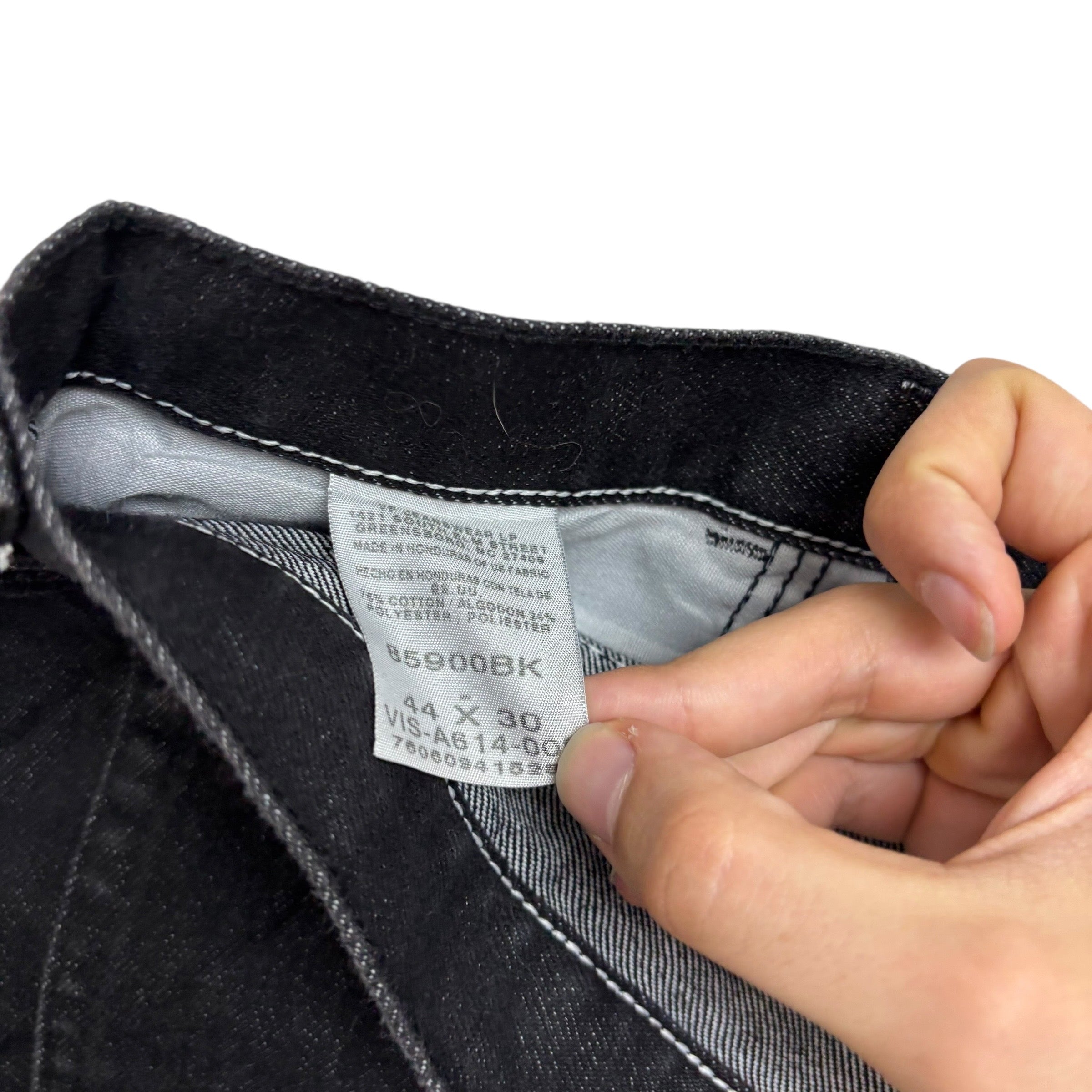 Wrangler Jeans W44 L30 Mens Black Regular Straight Fit Vintage Denim (E)