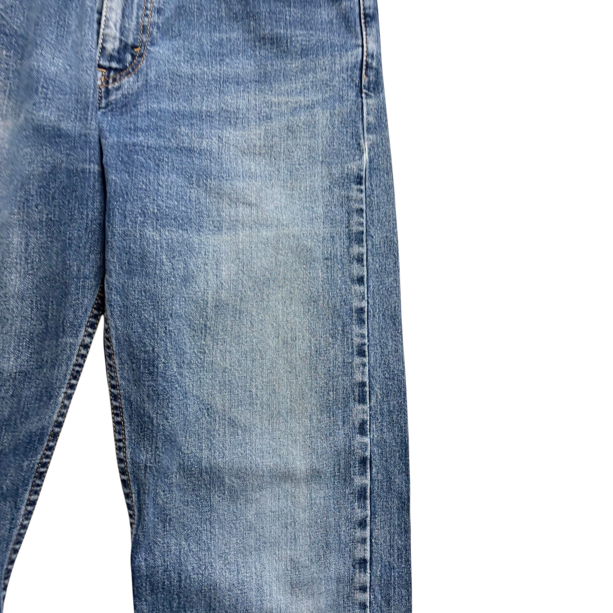 Levis 505 Jeans W34 L36 Mens Mid Blue Regular Straight Fit Stretch Denim (F)