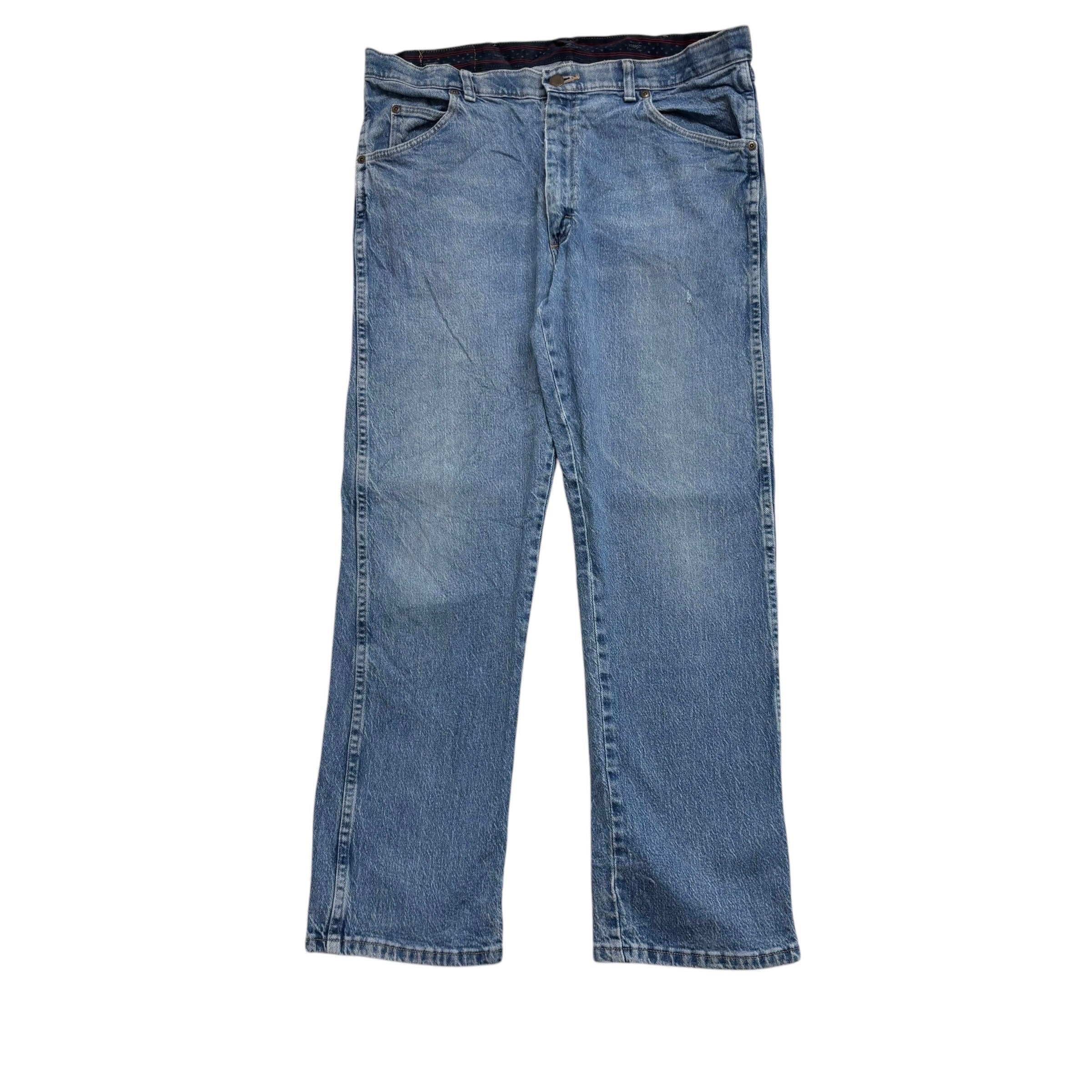 Wrangler Jeans W36 L29 Mens Light Blue Regular Straight Fit Stretch Denim