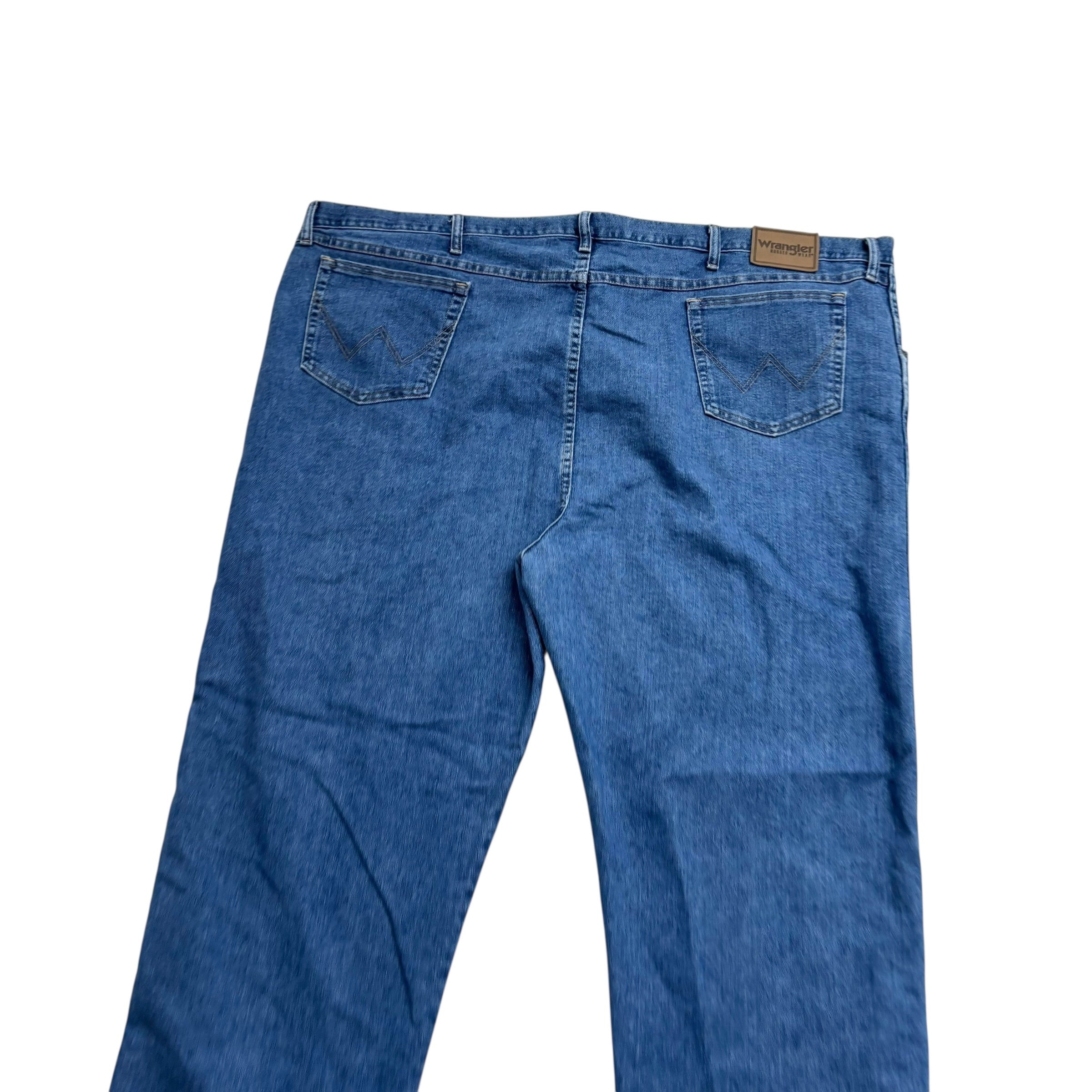 Wrangler Jeans W54 L32 Mens Mid Blue Relaxed Straight Fit Vintage Denim (E)