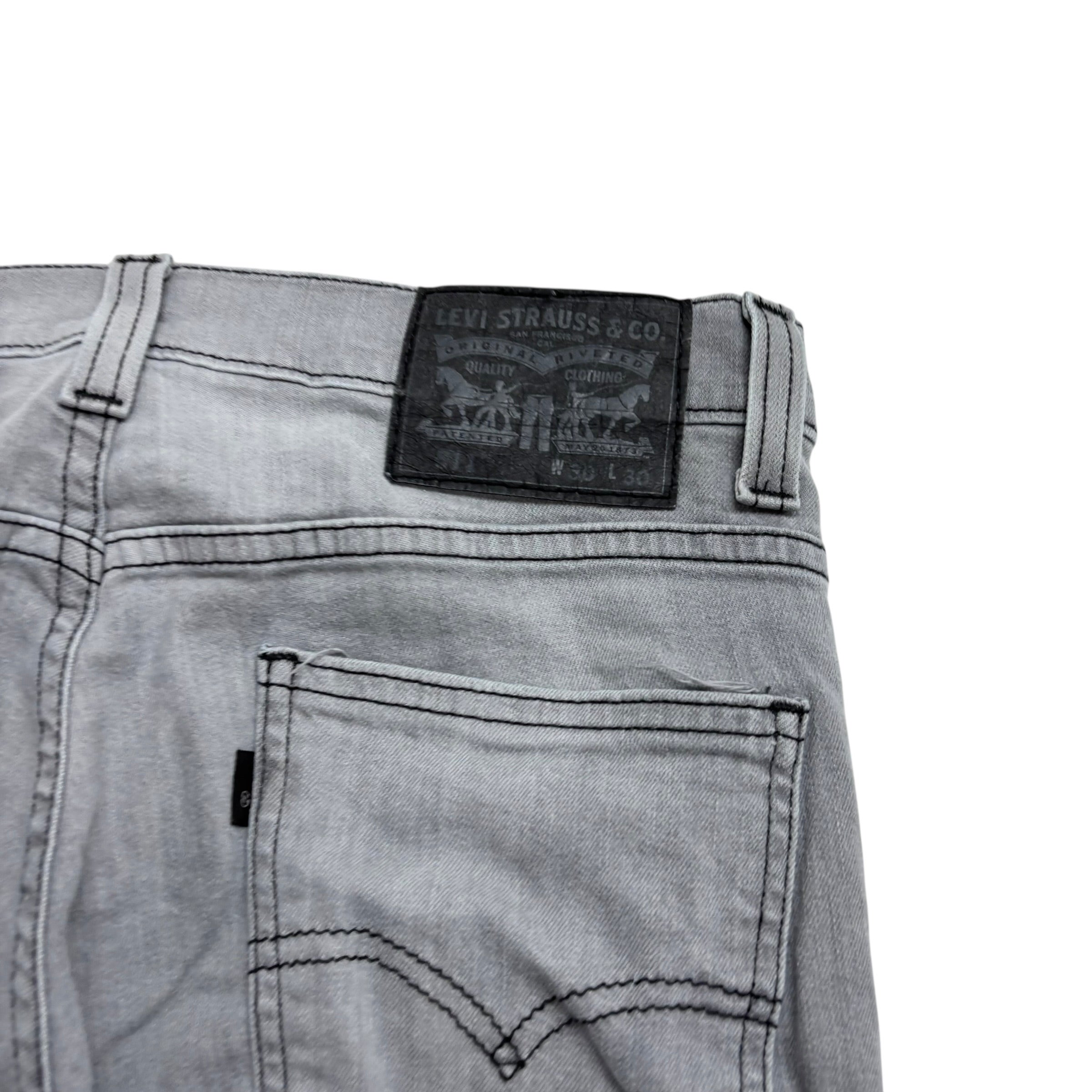 Levis 511 Jeans W30 L30 Mens Grey Slim Fit Stretch Denim