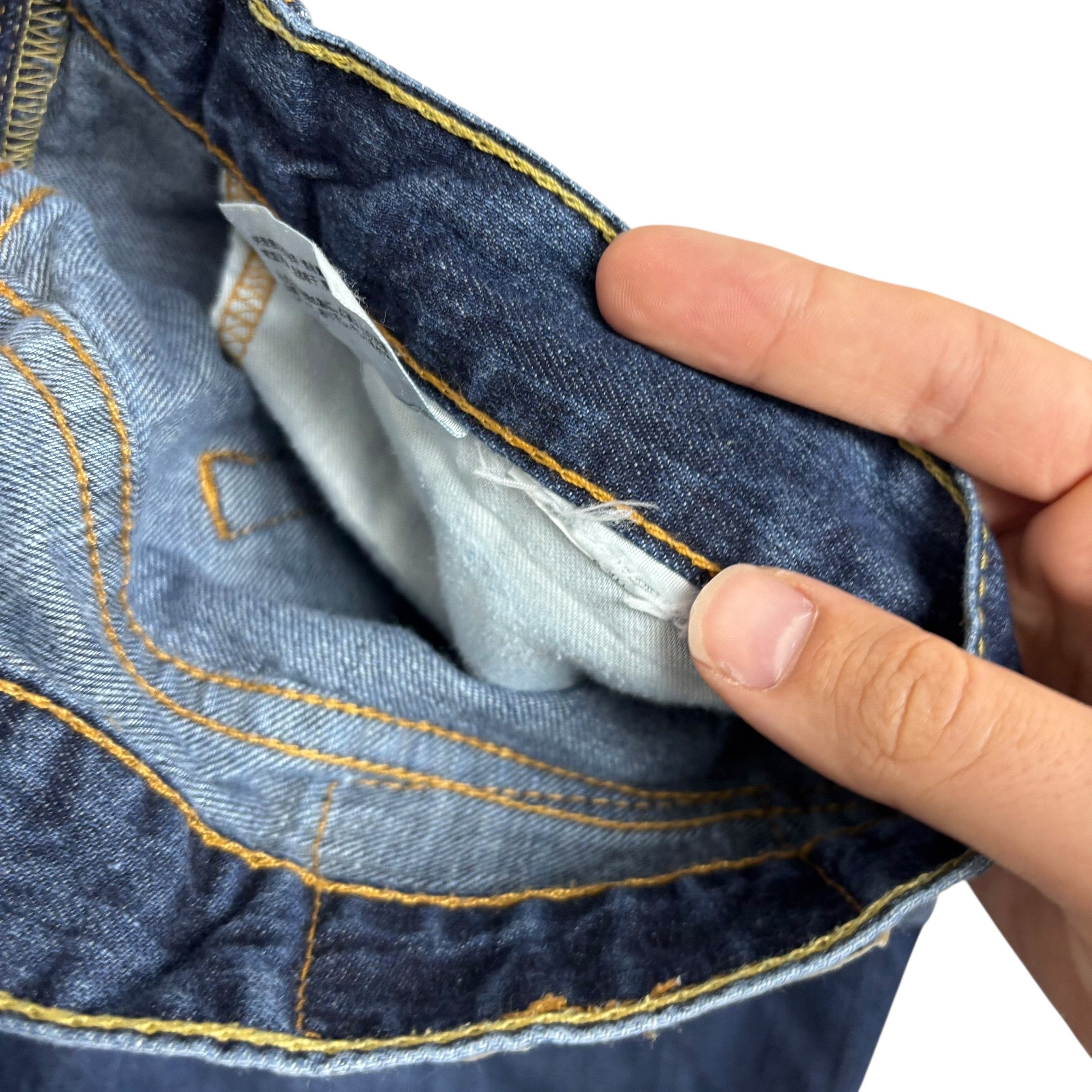 Levis 514 Jeans W34 L34 Mens Dark Blue Regular Straight Fit Denim (E)