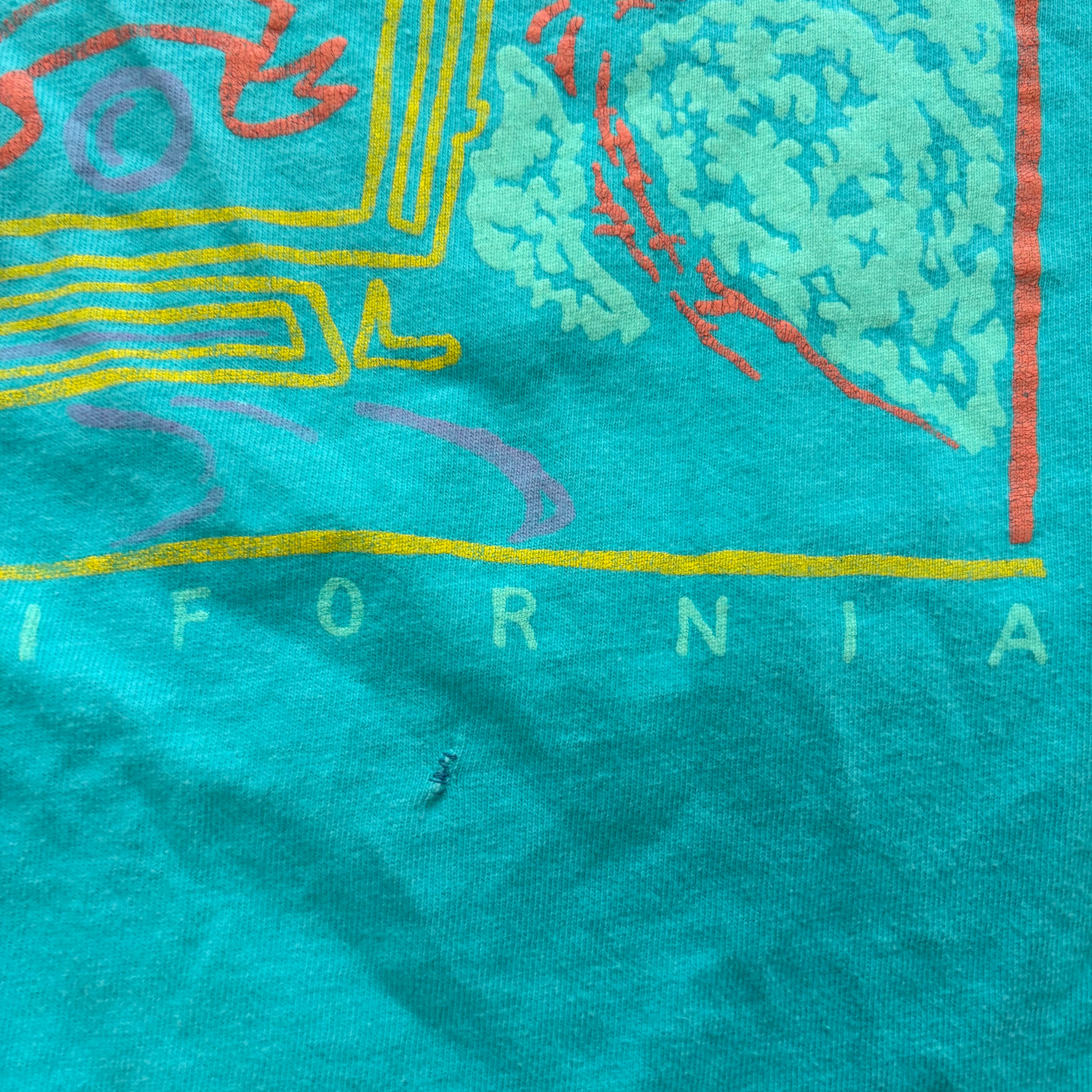 Vintage T Shirt Mens Small Blue Single Stitch Graphic Print 90s Tourist (F)