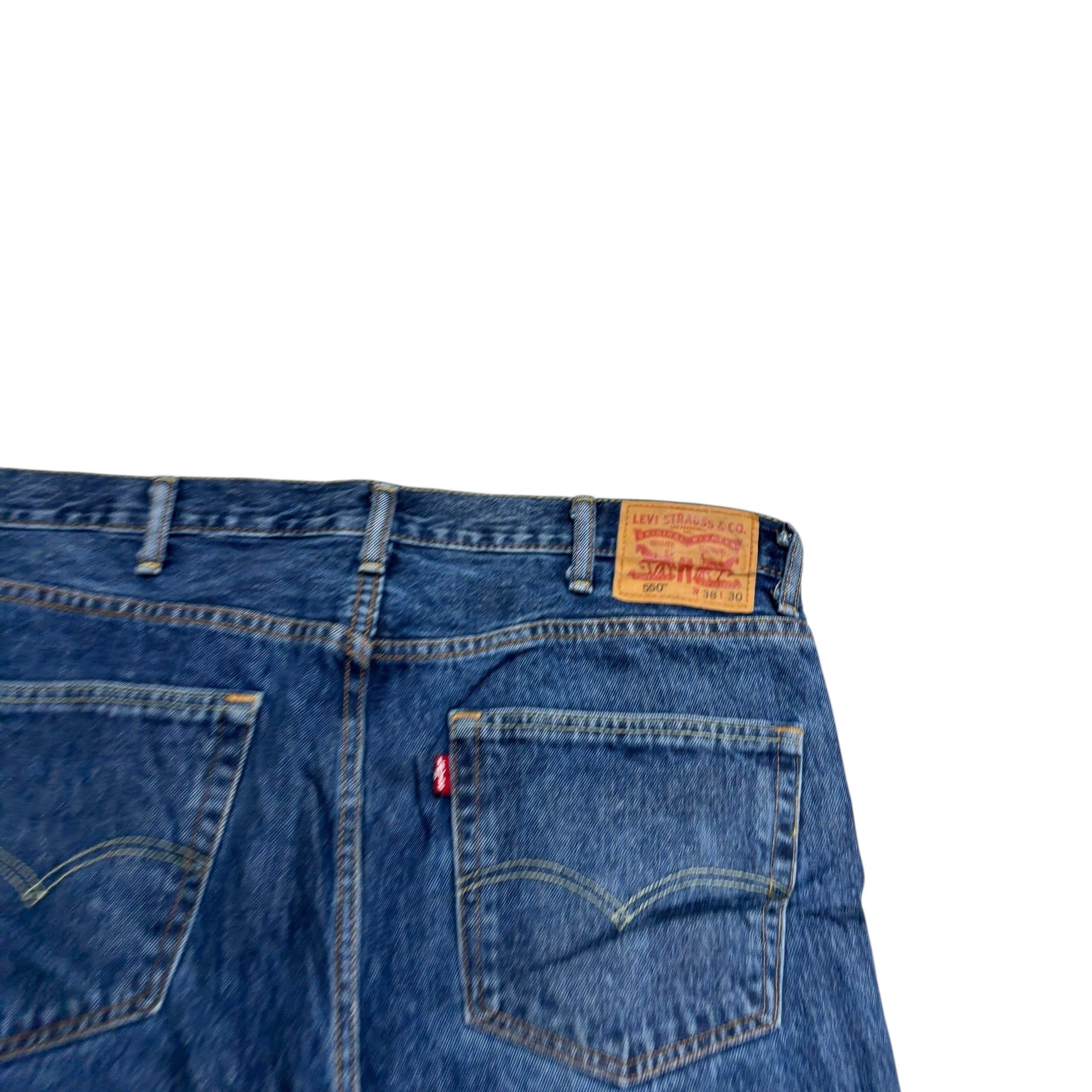 Levis 550 Jeans W38 L30 Mens Mid Blue Baggy Relaxed Straight Fit Denim (E)