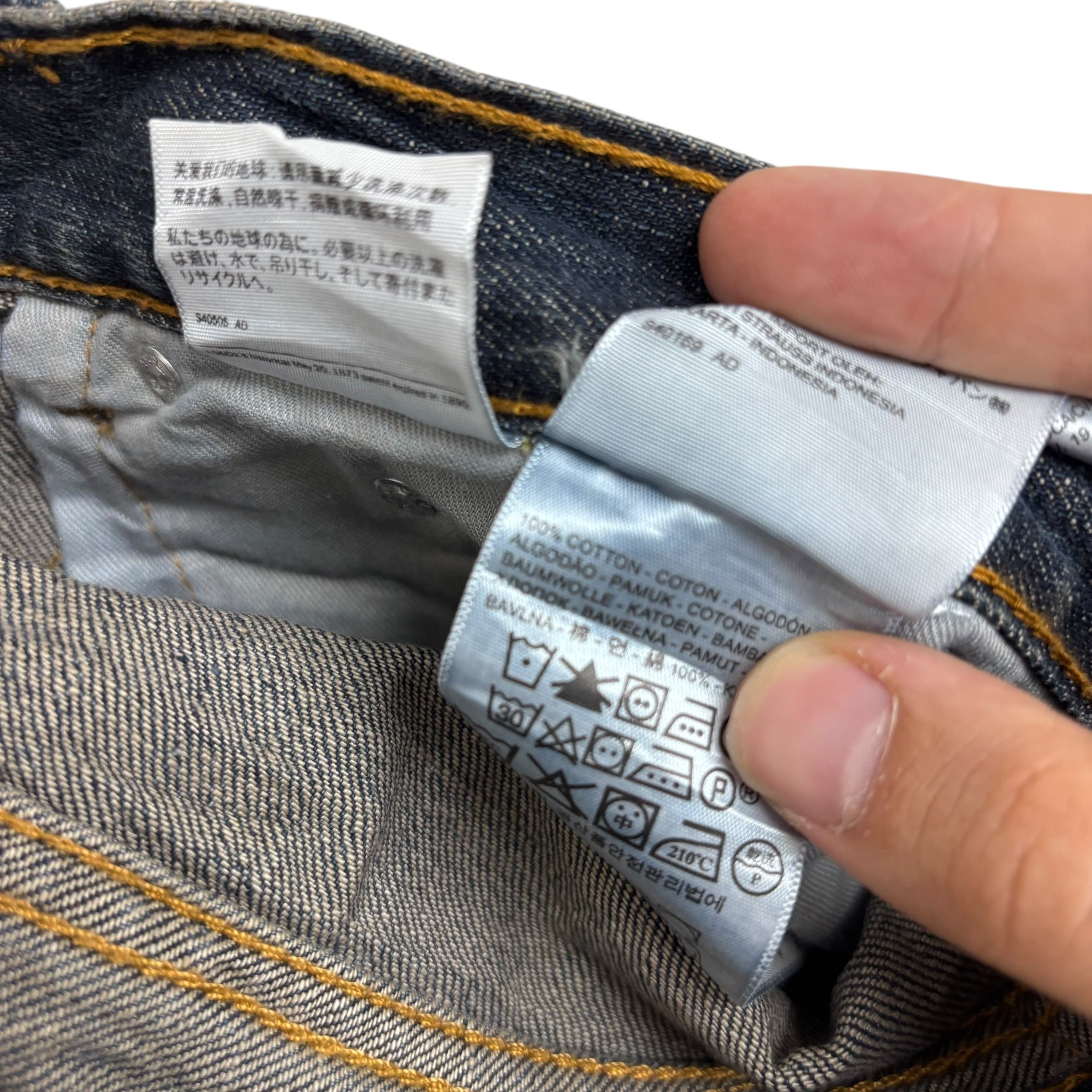 Levis 505 Jeans W36 L30 Mens Dark Blue Regular Straight Fit Denim (E)