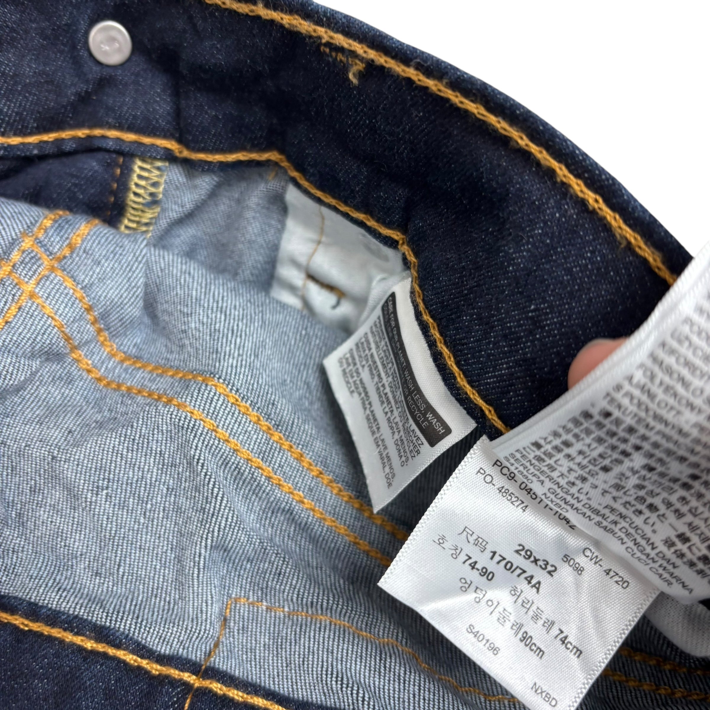 Levis 511 Jeans W29 L32 Mens Dark Blue Slim Fit Stretch Denim (E)