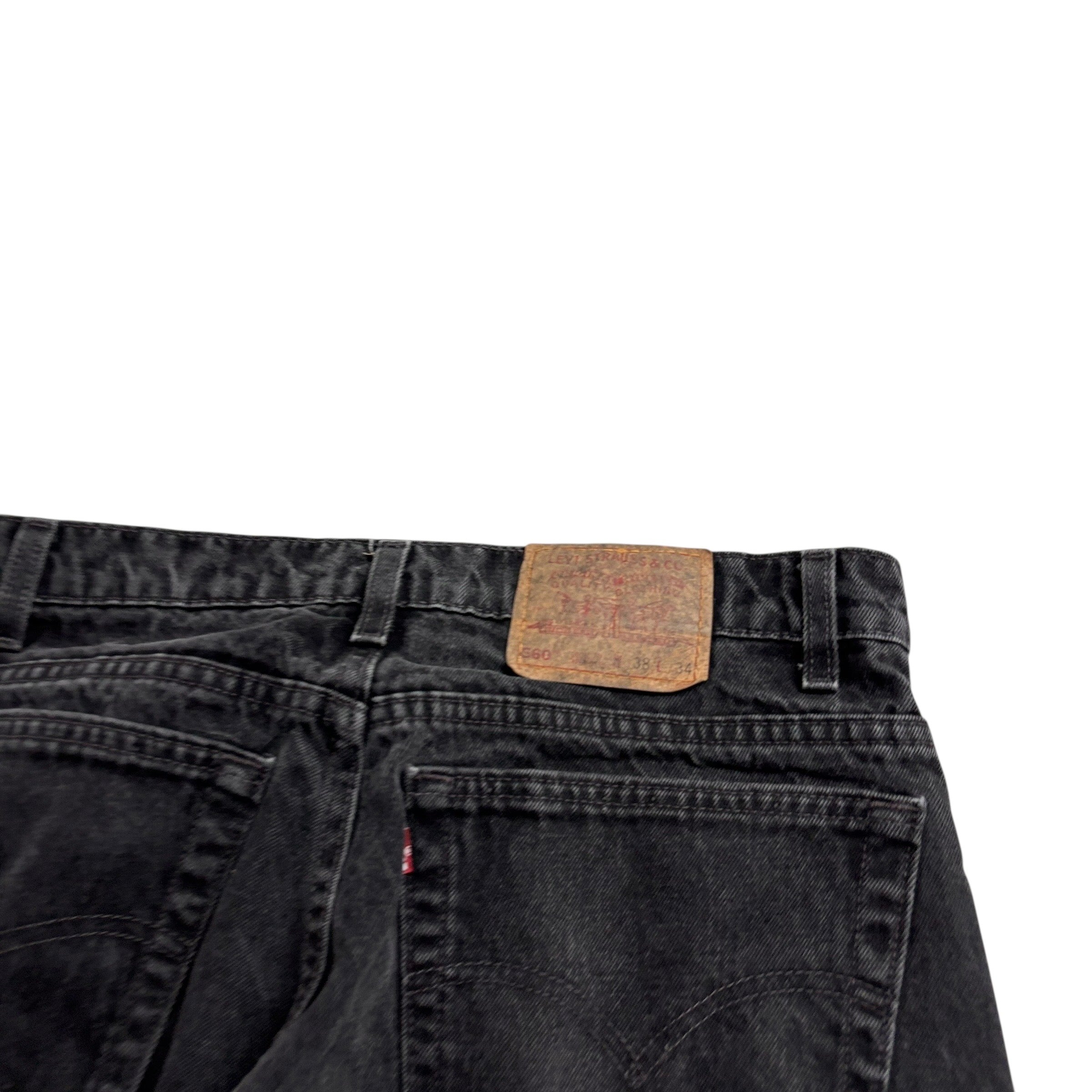 Levis 560 Jeans W36 L34 Mens Black Relaxed Tapered Fit Made In USA Vintage (E)