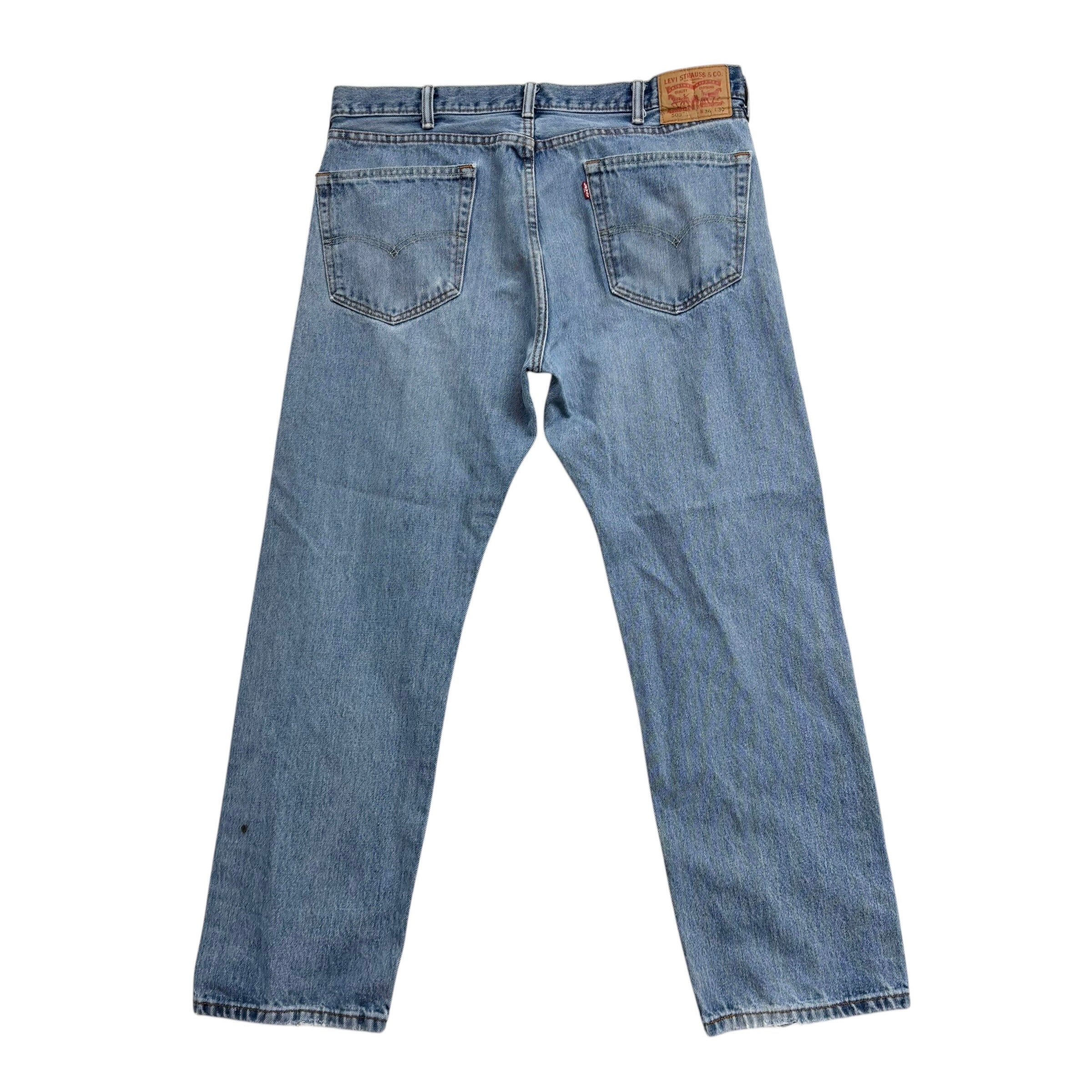 Levis 505 Jeans W36 L30 Mens Light Blue Regular Straight Fit Denim