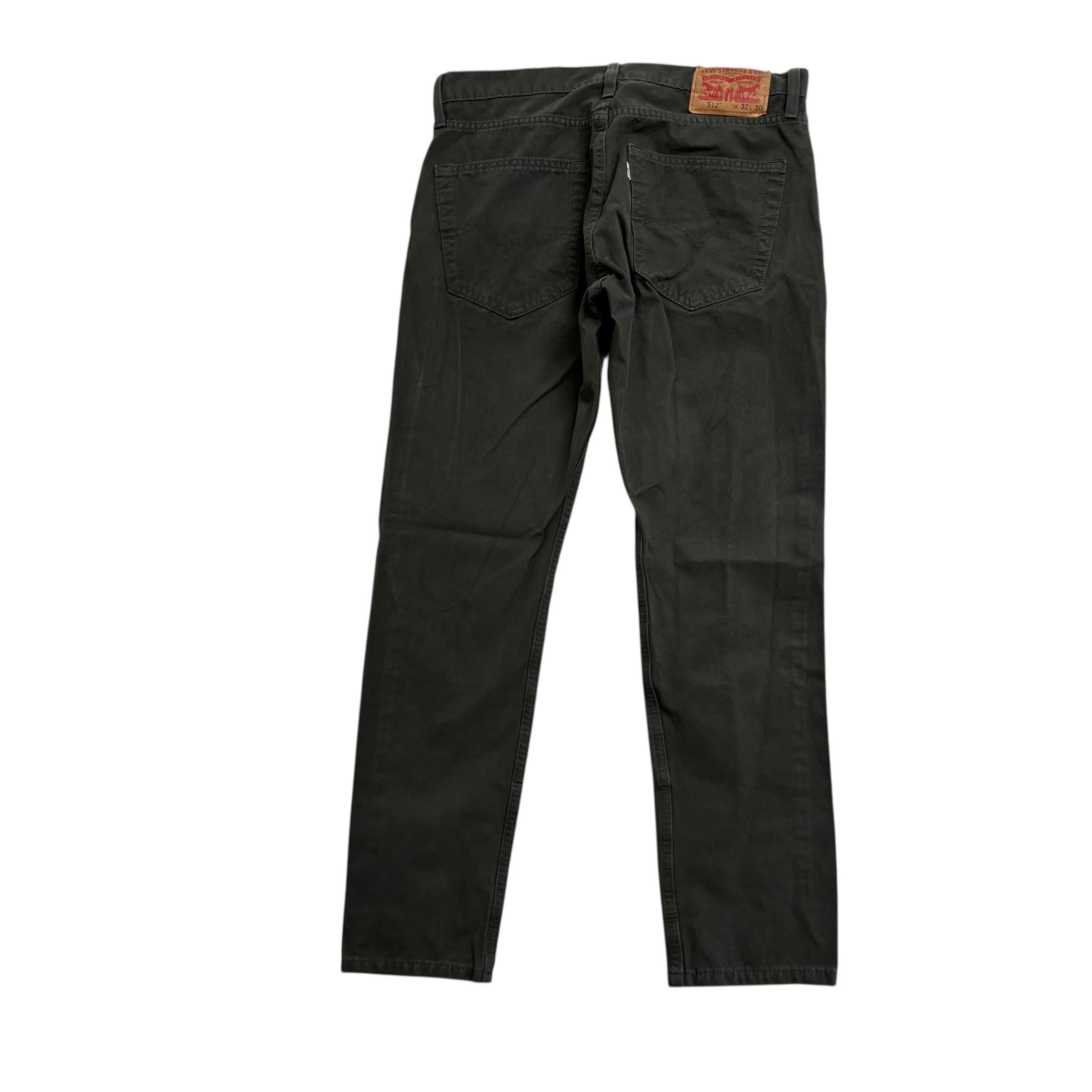 Levis 512 Trousers W32 L28 Mens Green Slim Tapered Fit Stretch Pants (E)