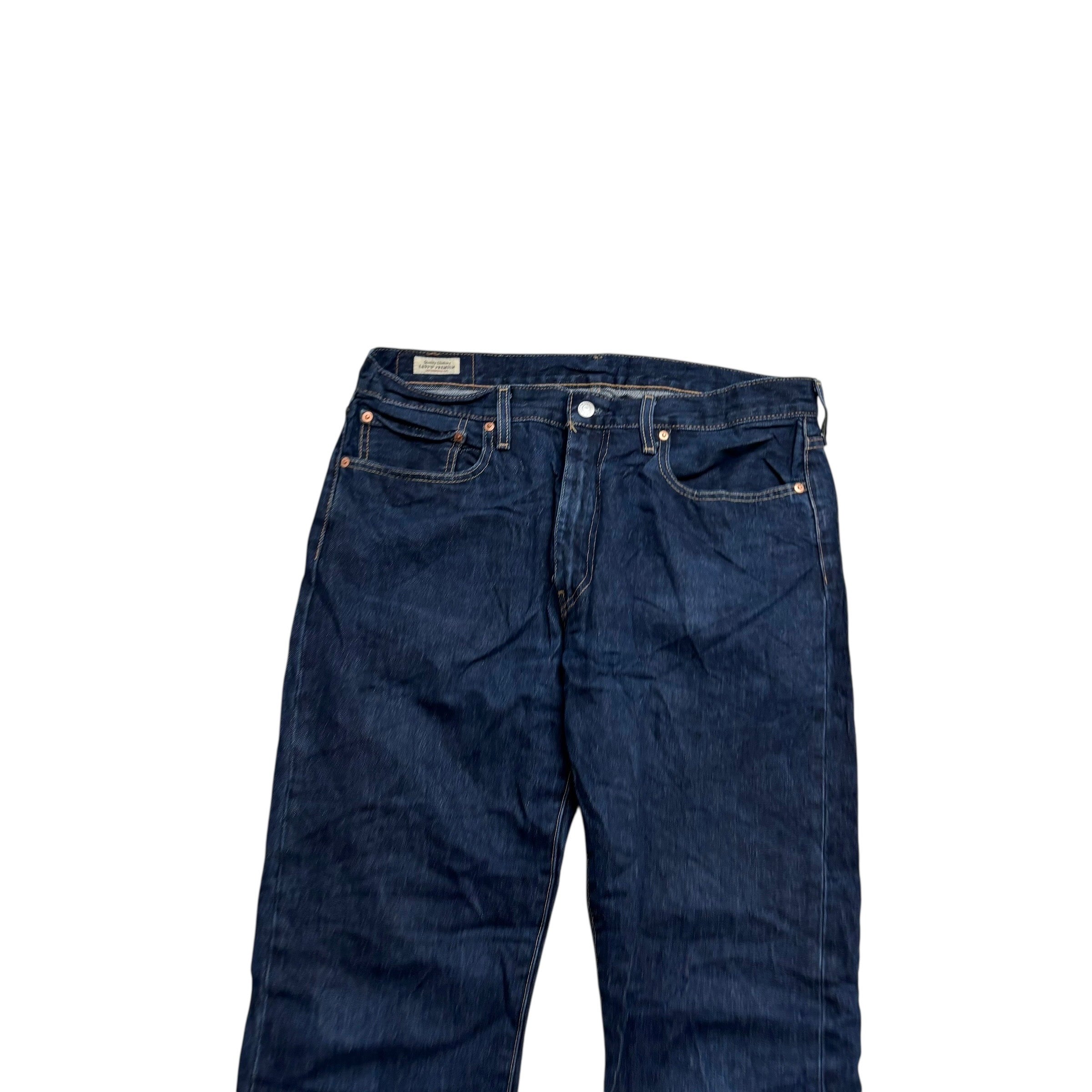 Levis 502 Jeans W36 L33 Mens Dark Blue Regular Tapered Fit Stretch Denim (E)