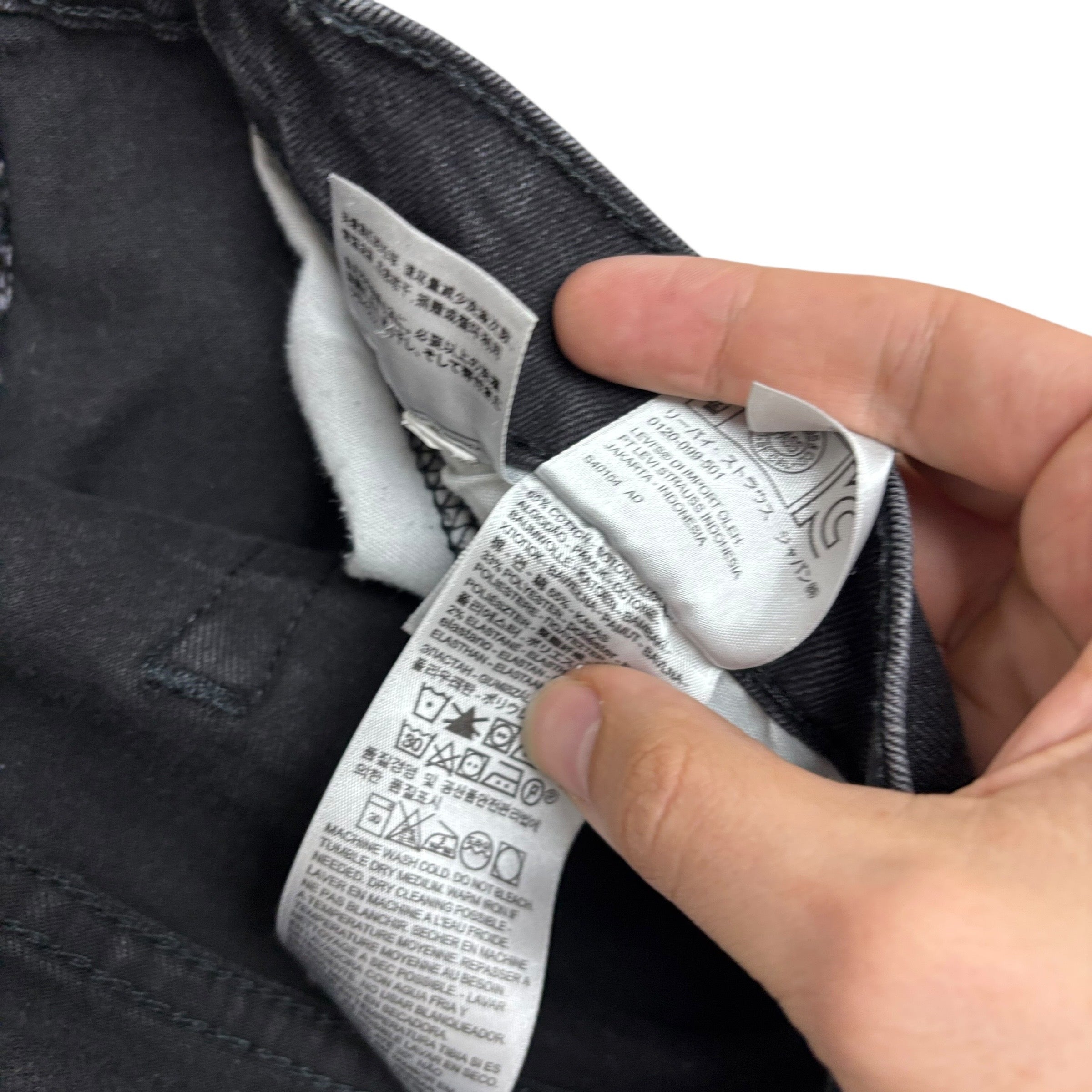 Levis 559 Jeans W36 L32 Mens Black Relaxed Straight Fit Stretch Denim