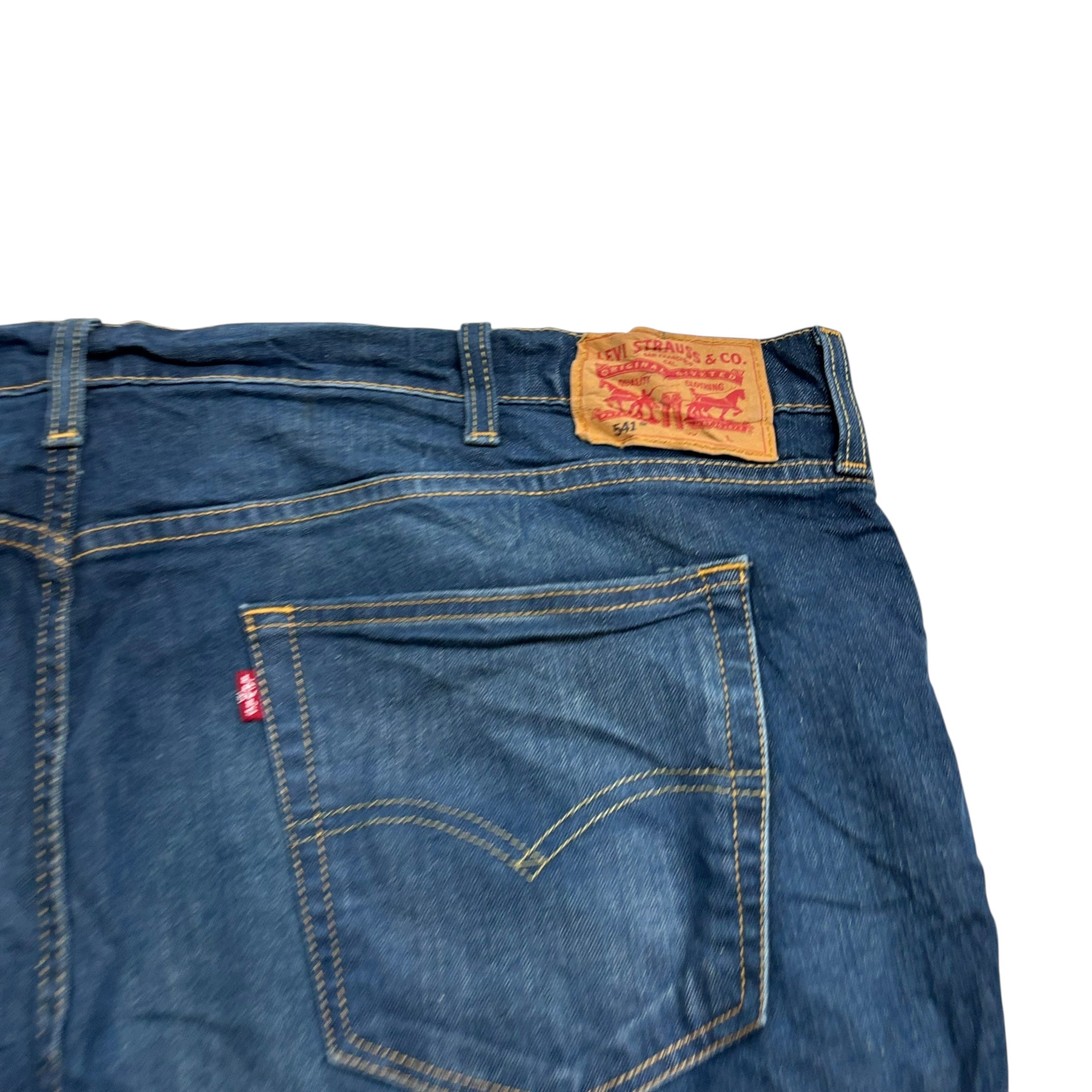 Levis 541 Jeans W48 L29 Mens Dark Blue Athletic Tapered Fit Stretch Denim (E)