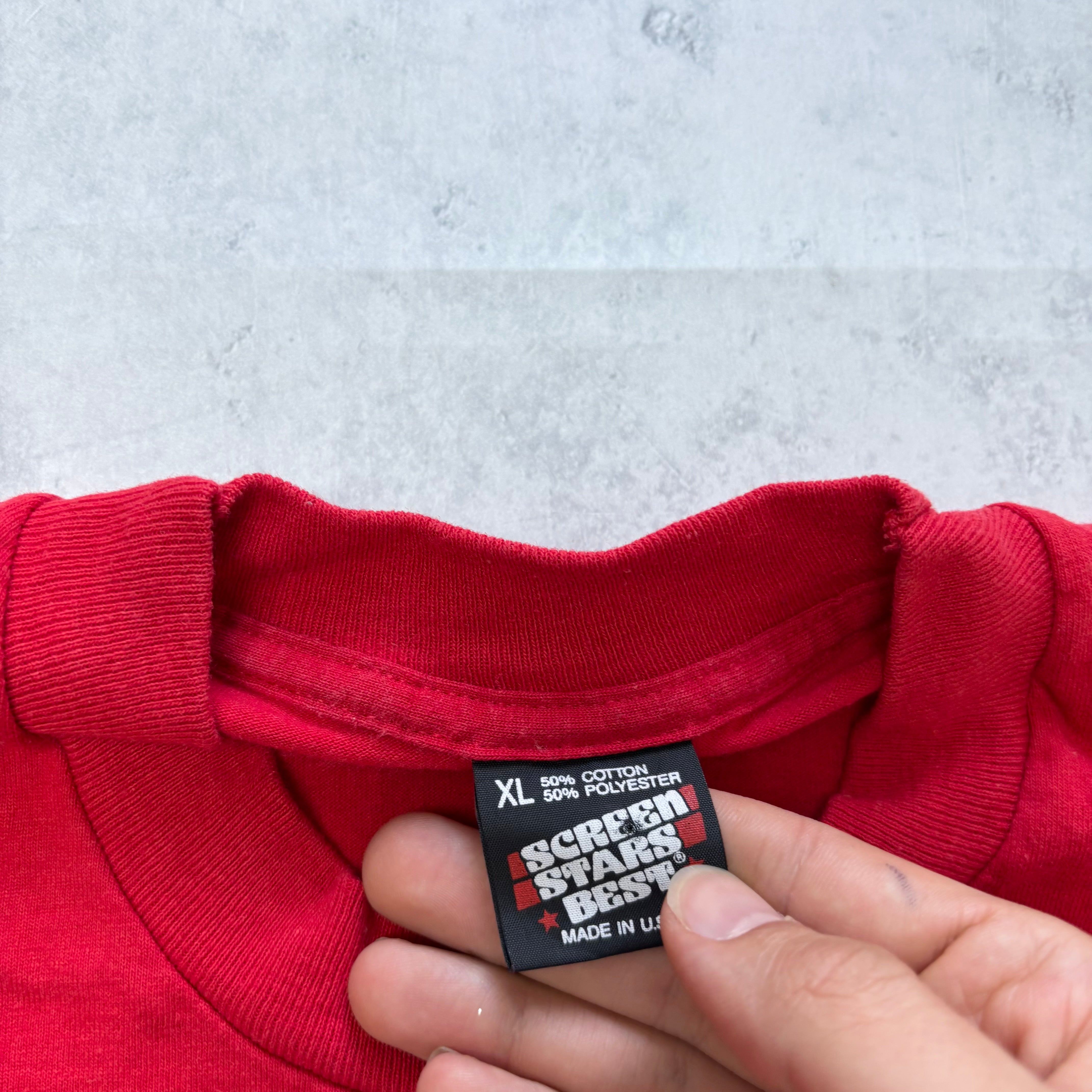 Vintage T Shirt Mens Large Red Single Stitch Graphic Print 90s Panda (E)