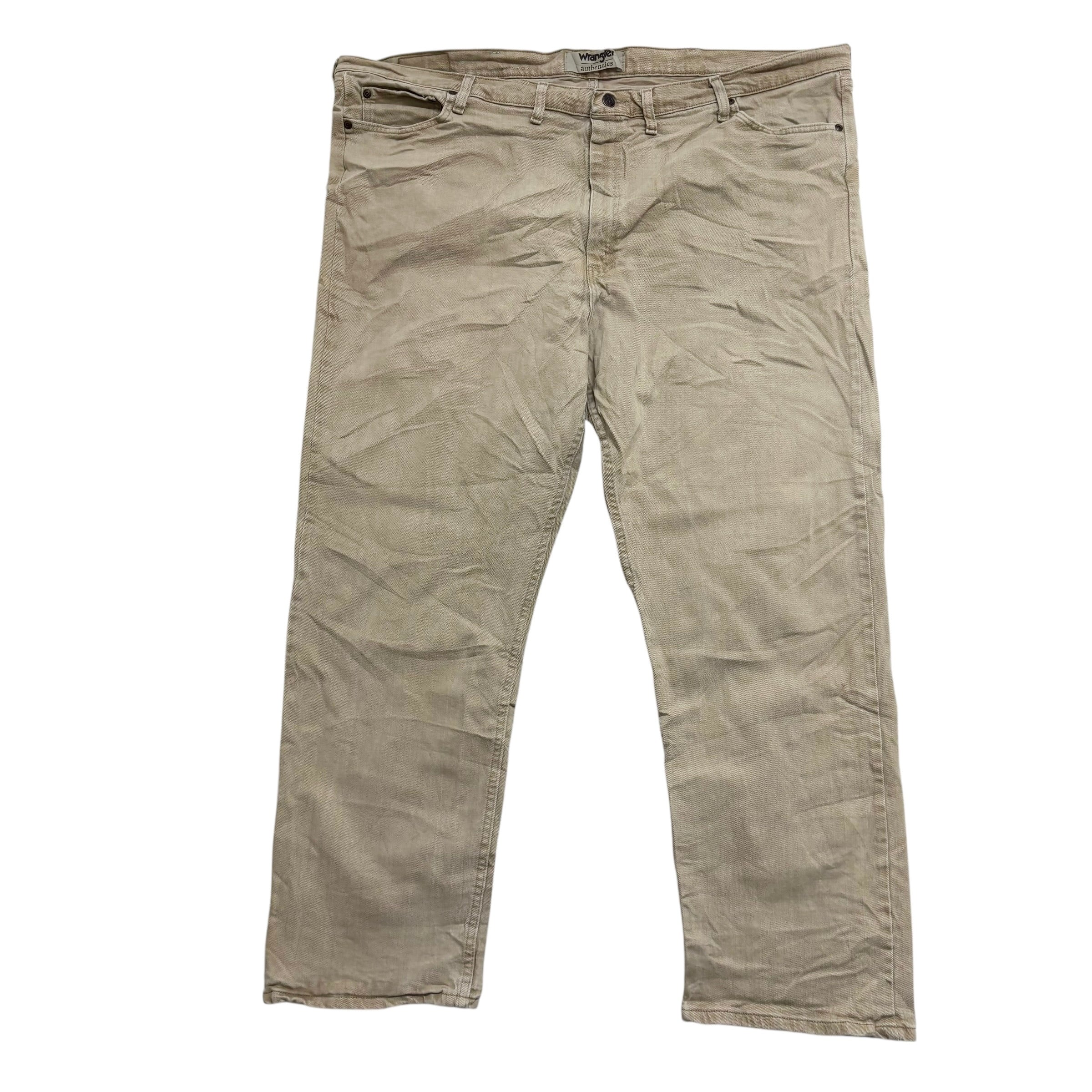 Wrangler Jeans W50 L30 Mens Beige Relaxed Straight Fit Stretch Denim (E)