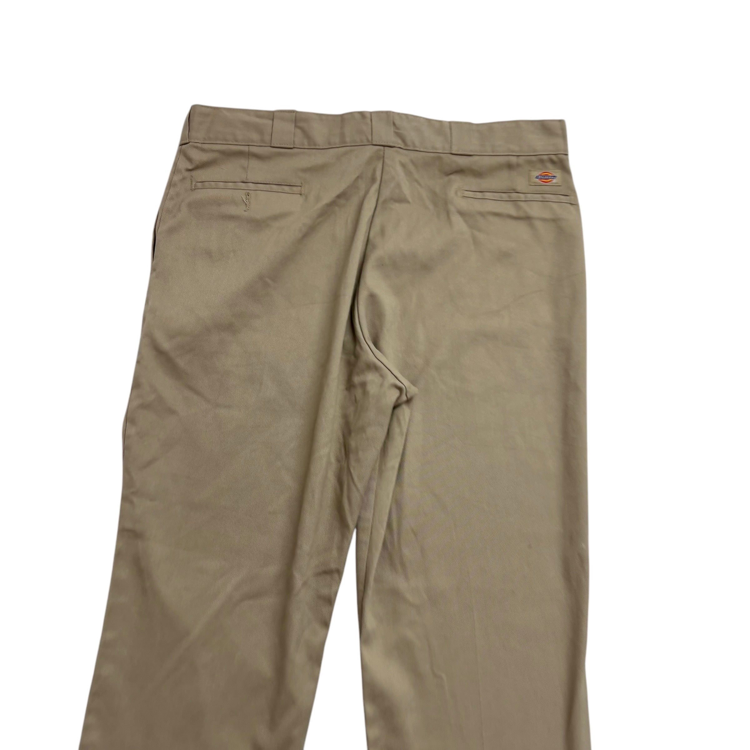 Dickies 874 Trousers W40 L32 Mens Beige Pants Original Straight Fit Workwear (E)