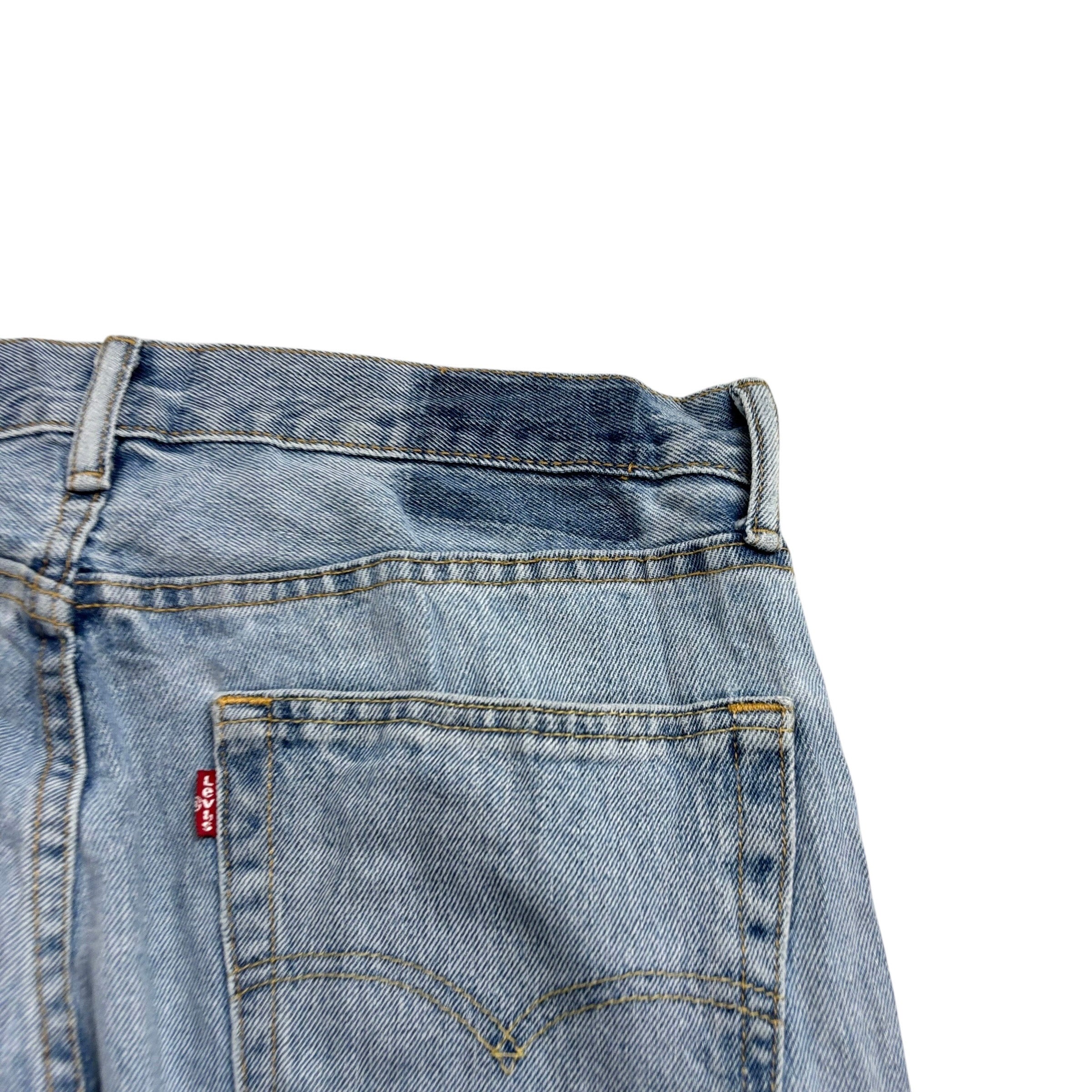 Levis 505 Jeans W34 L30 Mens Light Blue Regular Straight Fit Denim (F)