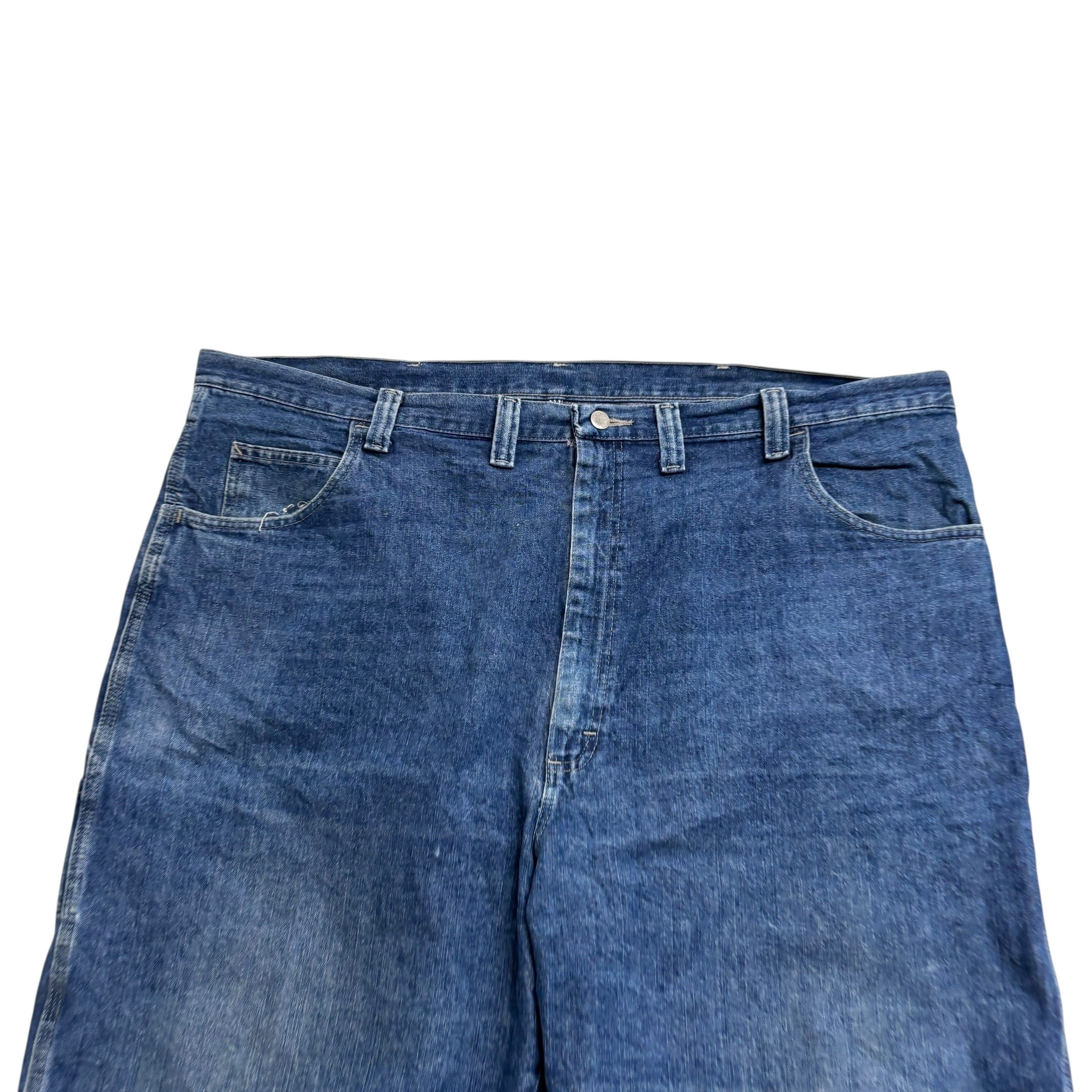 Wrangler Jorts W46 Mens Mid Blue Denim Shorts Baggy Carpenter Vintage Relaxed