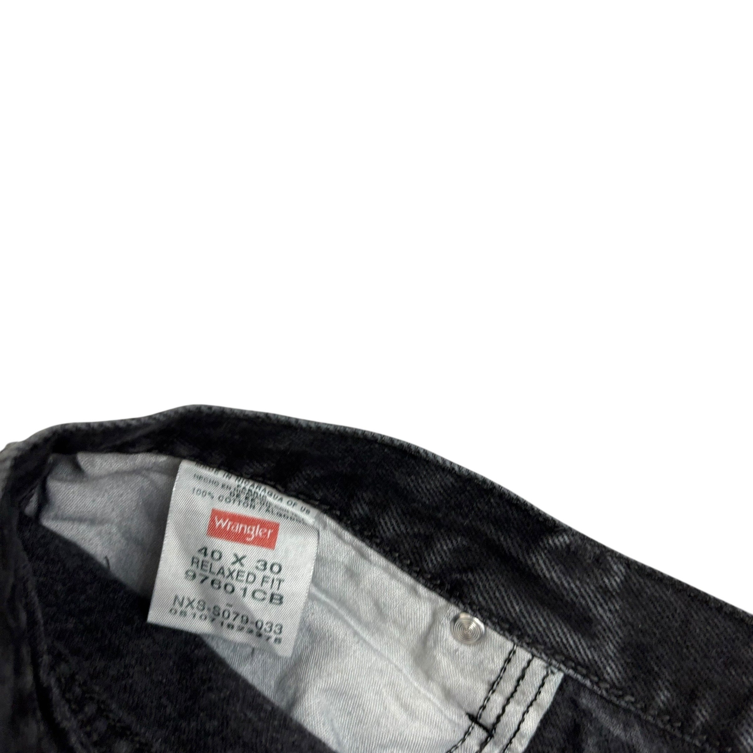 Wrangler Jeans W38 L30 Mens Black Relaxed Straight Fit Denim