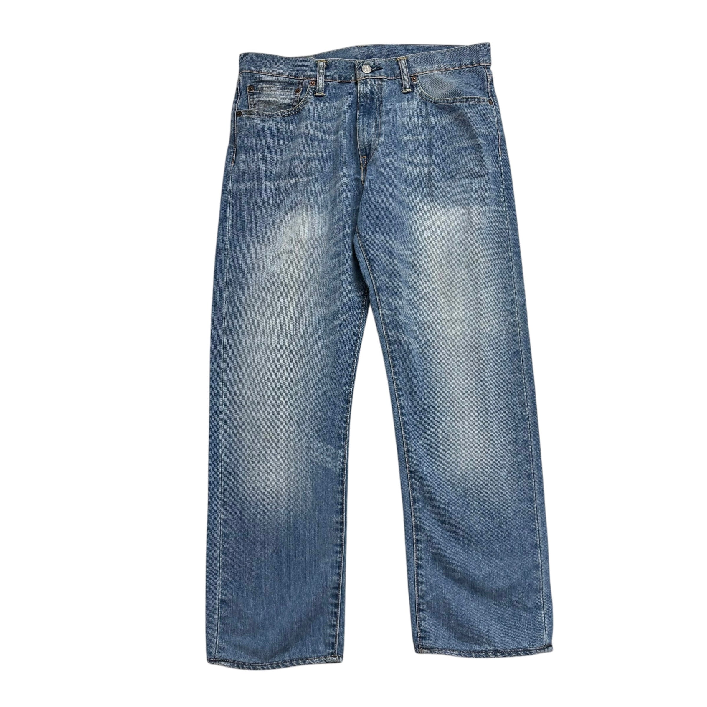 Levis 504 Jeans W34 L29 Mens Mid Blue Regular Straight Fit Denim