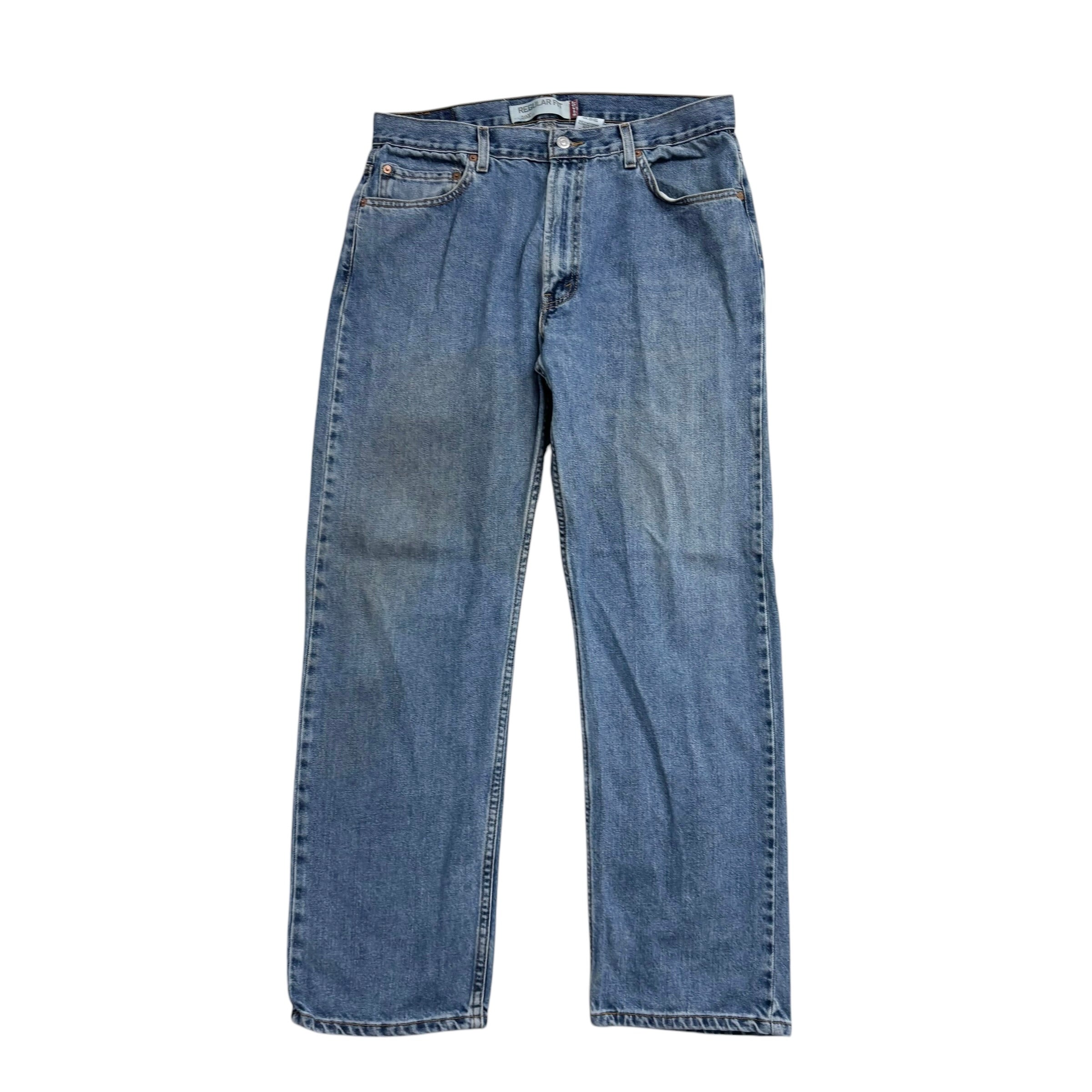 Levis 505 Jeans W36 L32 Mens Mid Blue Regular Straight Fit Vintage Denim (F)