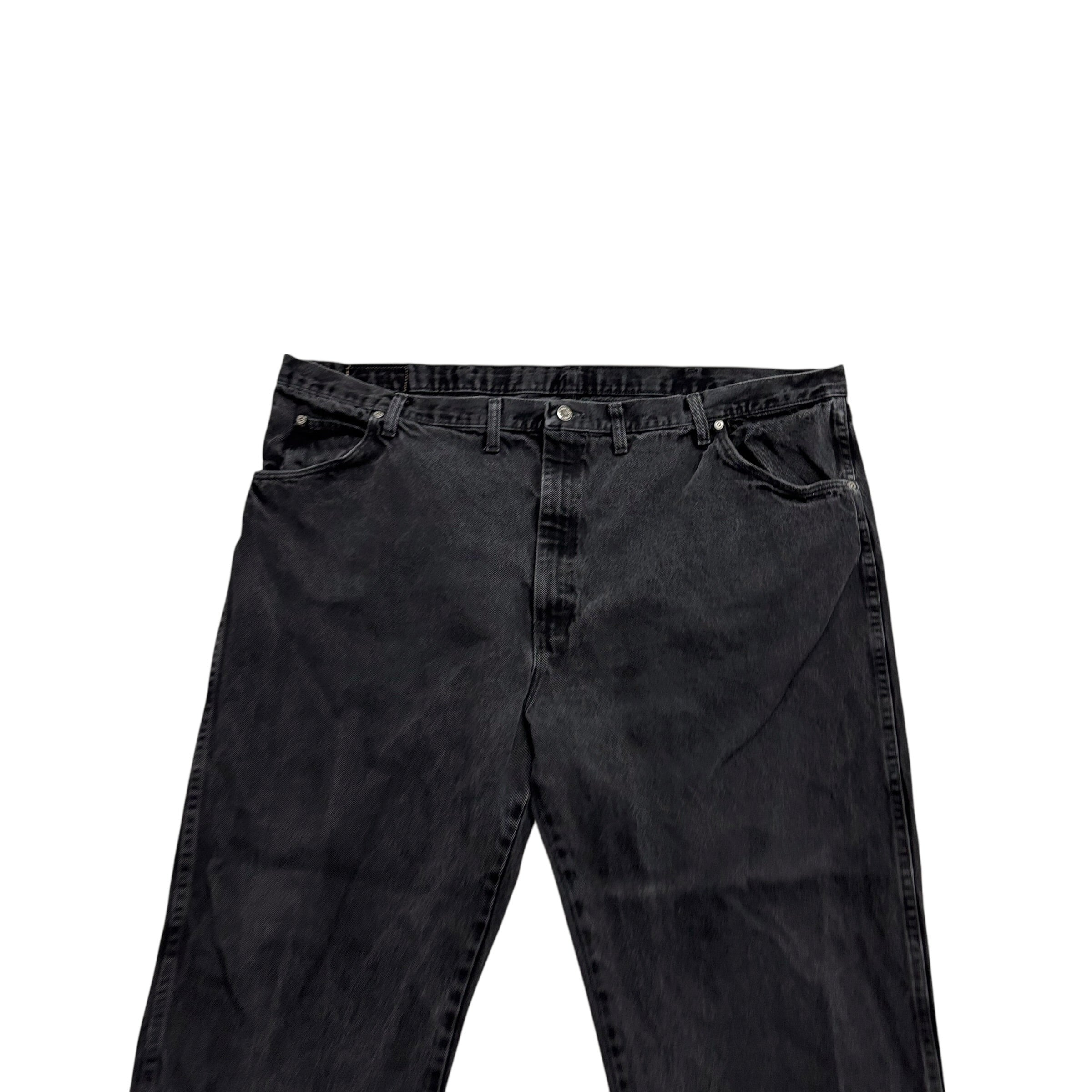 Wrangler Jeans W48 L29 Mens Black Regular Straight Fit Denim