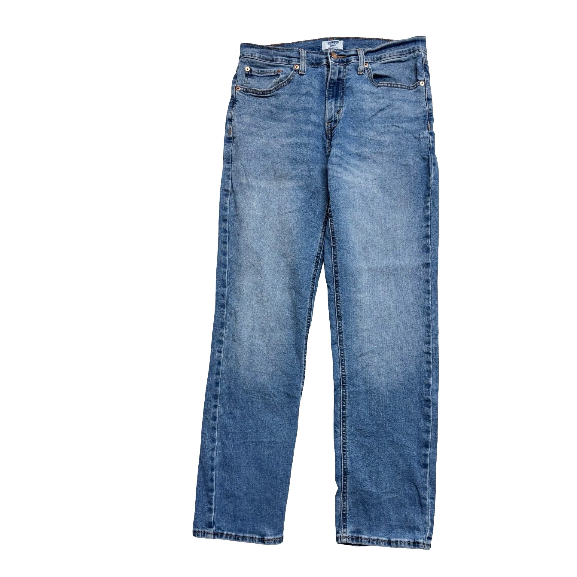Levis Denizen Jeans W32 L31 Mens Mid Blue Athletic Tapered Fit Stretch (E)