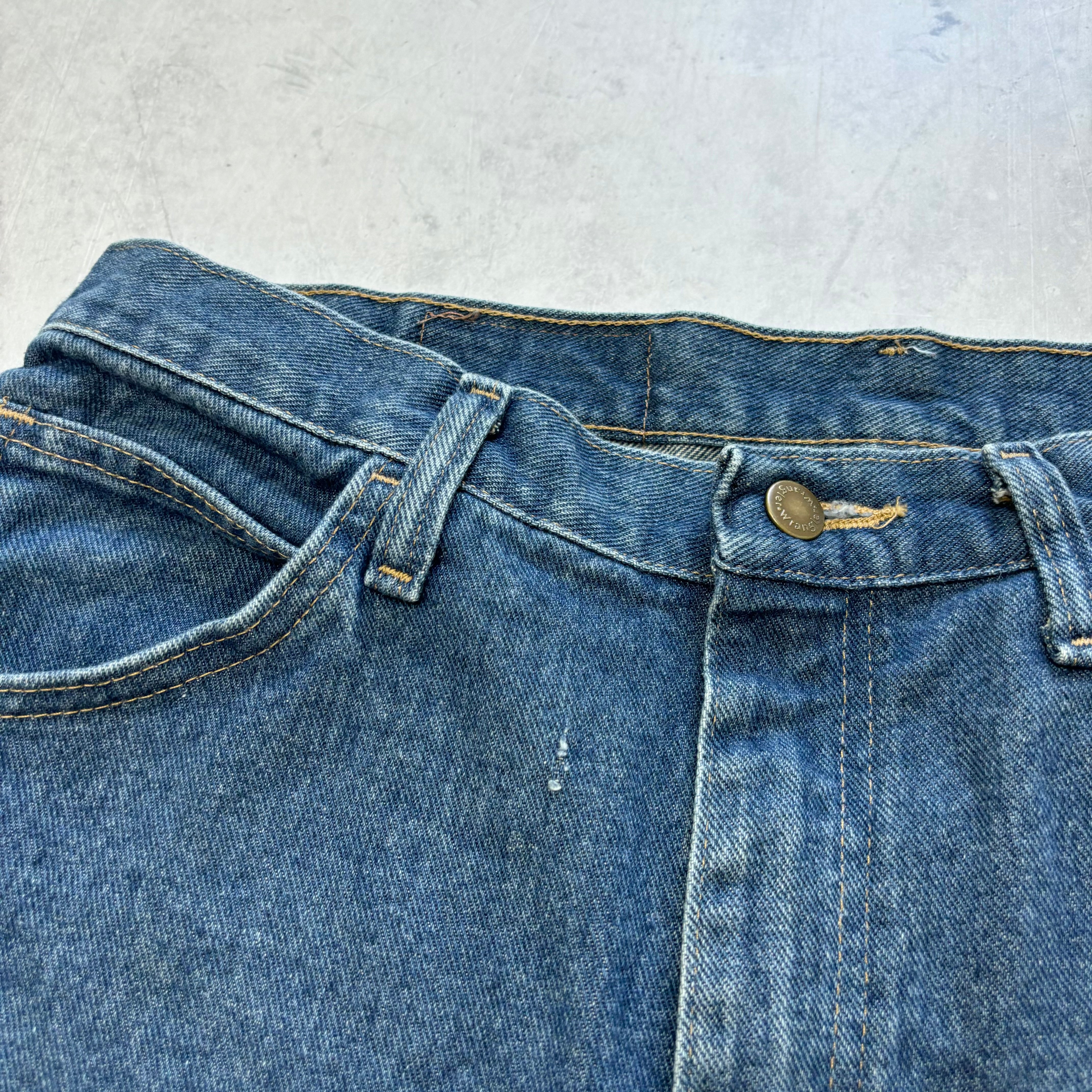 Vintage Wrangler Jorts W32 Mens Denim Shorts Mid Blue Baggy Relaxed Fit