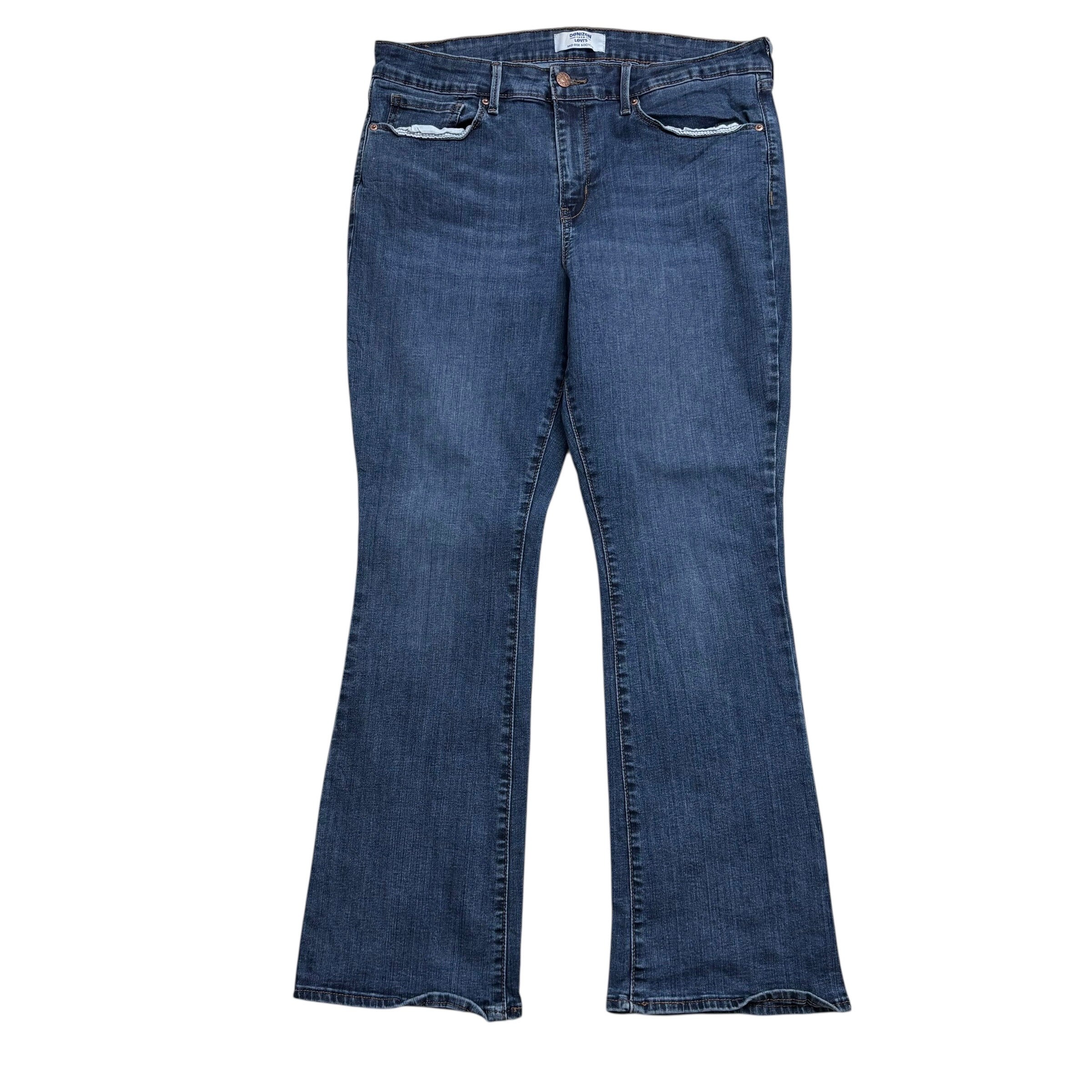 Levis Denizen Jeans W30 L30 Womens Bootcut Mid Blue Stretch Denim (E)