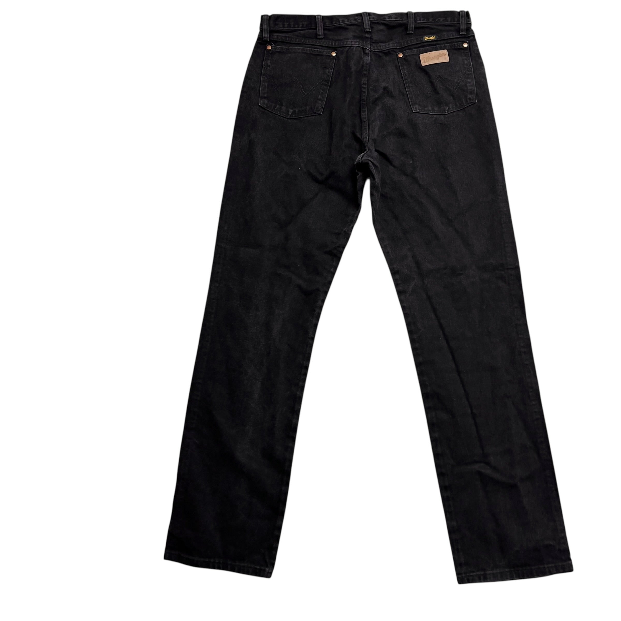 Wrangler Jeans Cowboy Cut W38 L36 Mens Black 13MWZ Original Fit Denim (E)