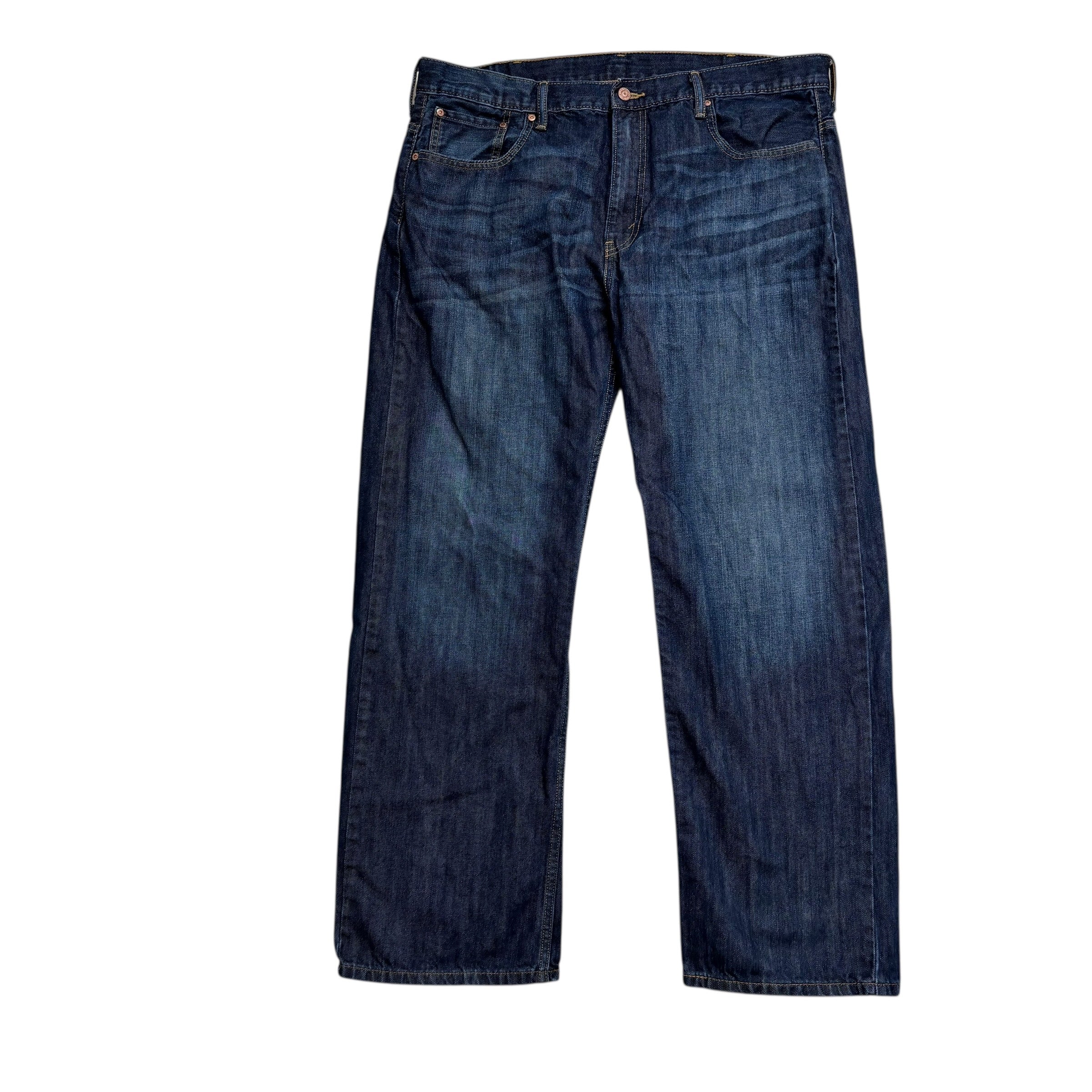 Levis 569 Jeans W38 L32 Mens Dark Blue Baggy Relaxed Straight Fit Denim (E)