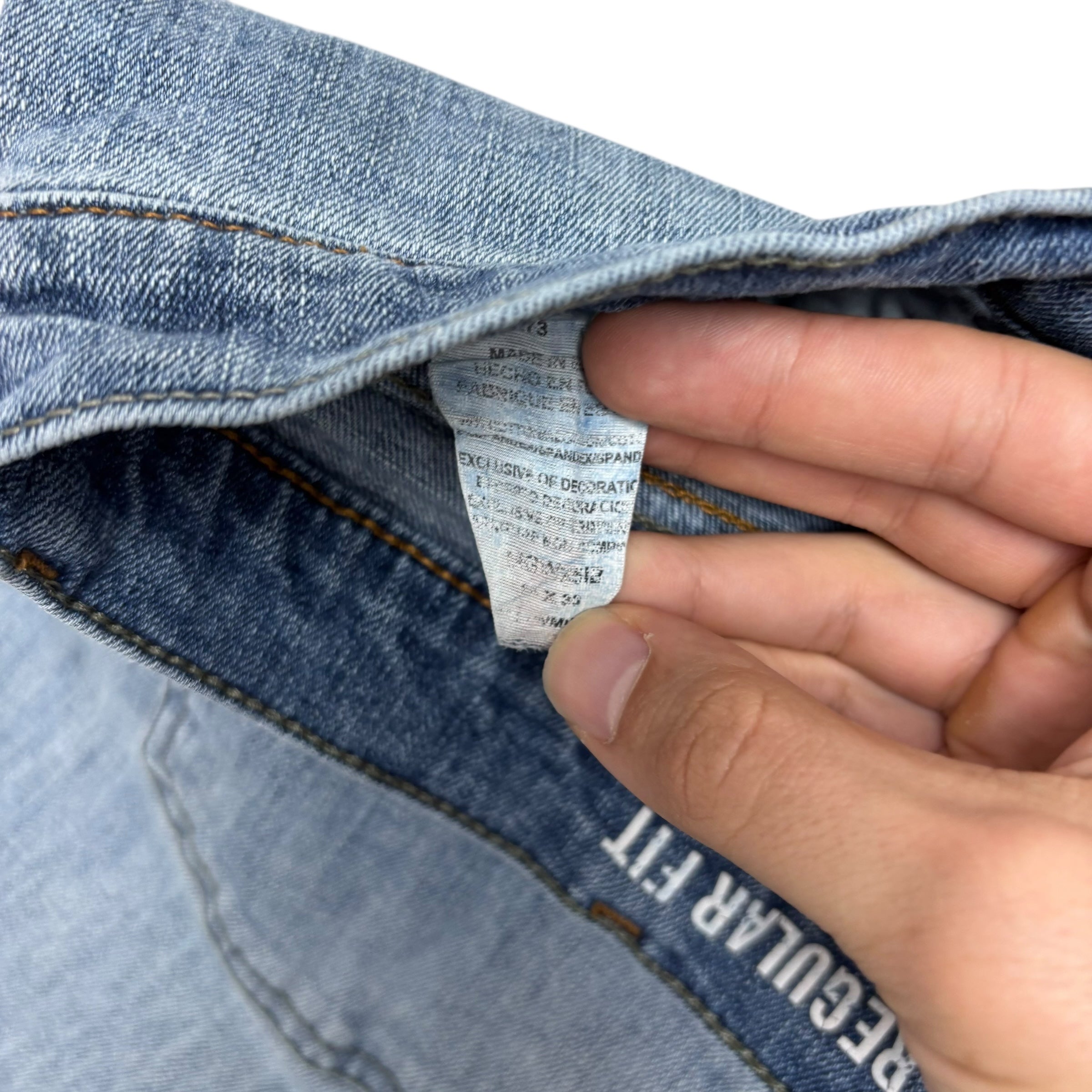 Wrangler Jeans W40 L30 Mens Mid Blue Regular Straight Fit Stretch Denim