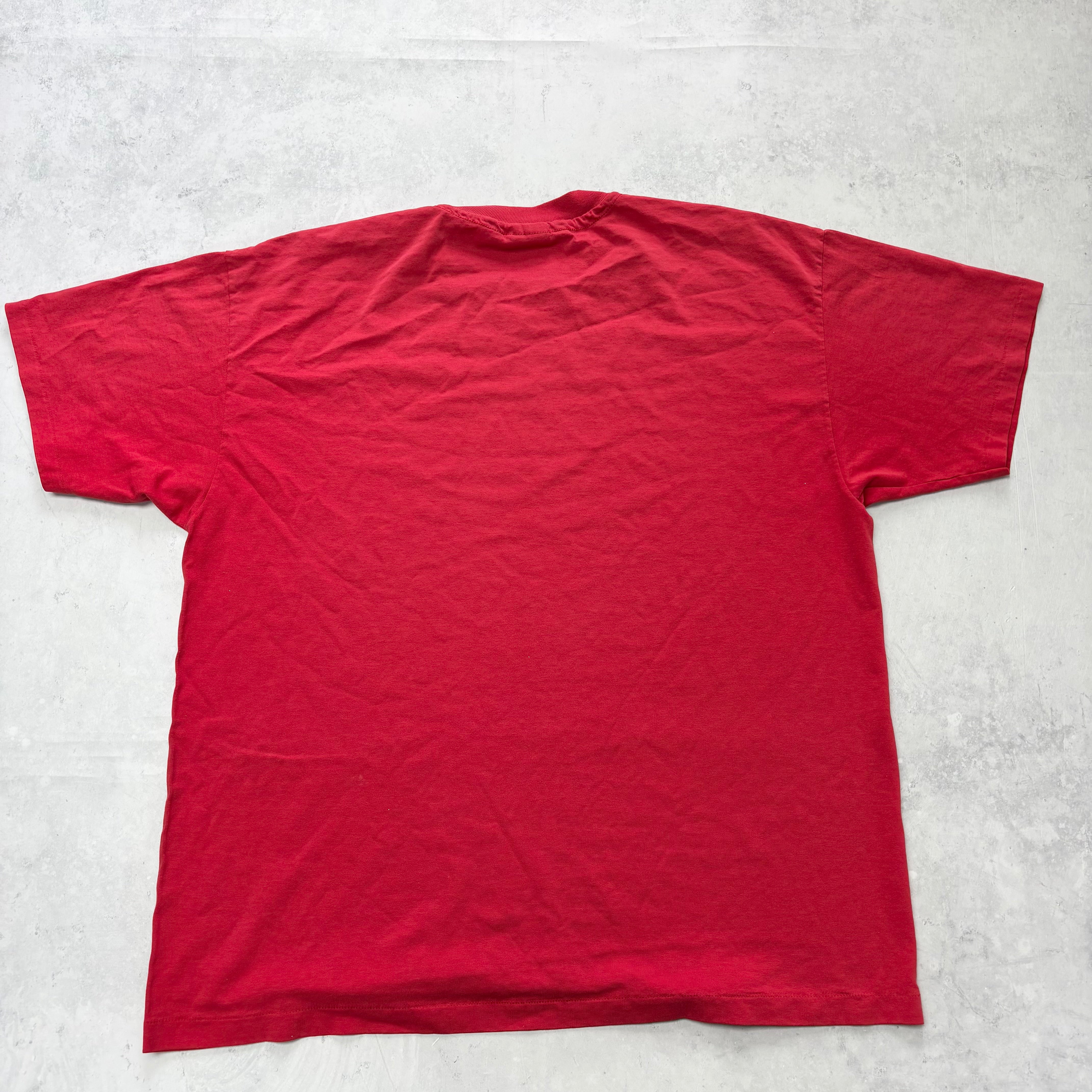 Vintage T Shirt Mens XL Red Single Stitch Graphic Print 90s USA Reunion (E).