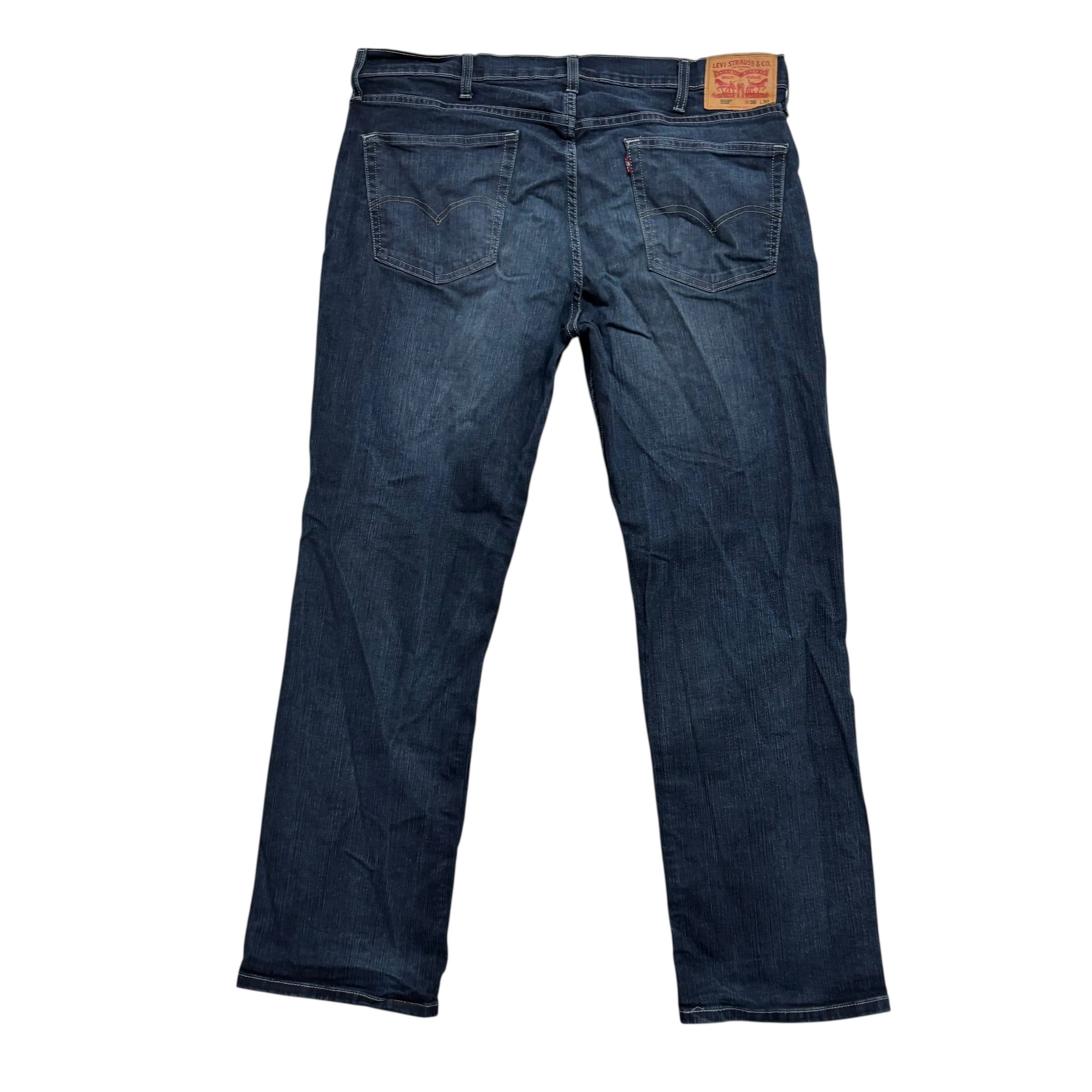 Levis 559 Jeans W38 L30 Mens Navy Blue Regular Straight Fit Stretch Denim