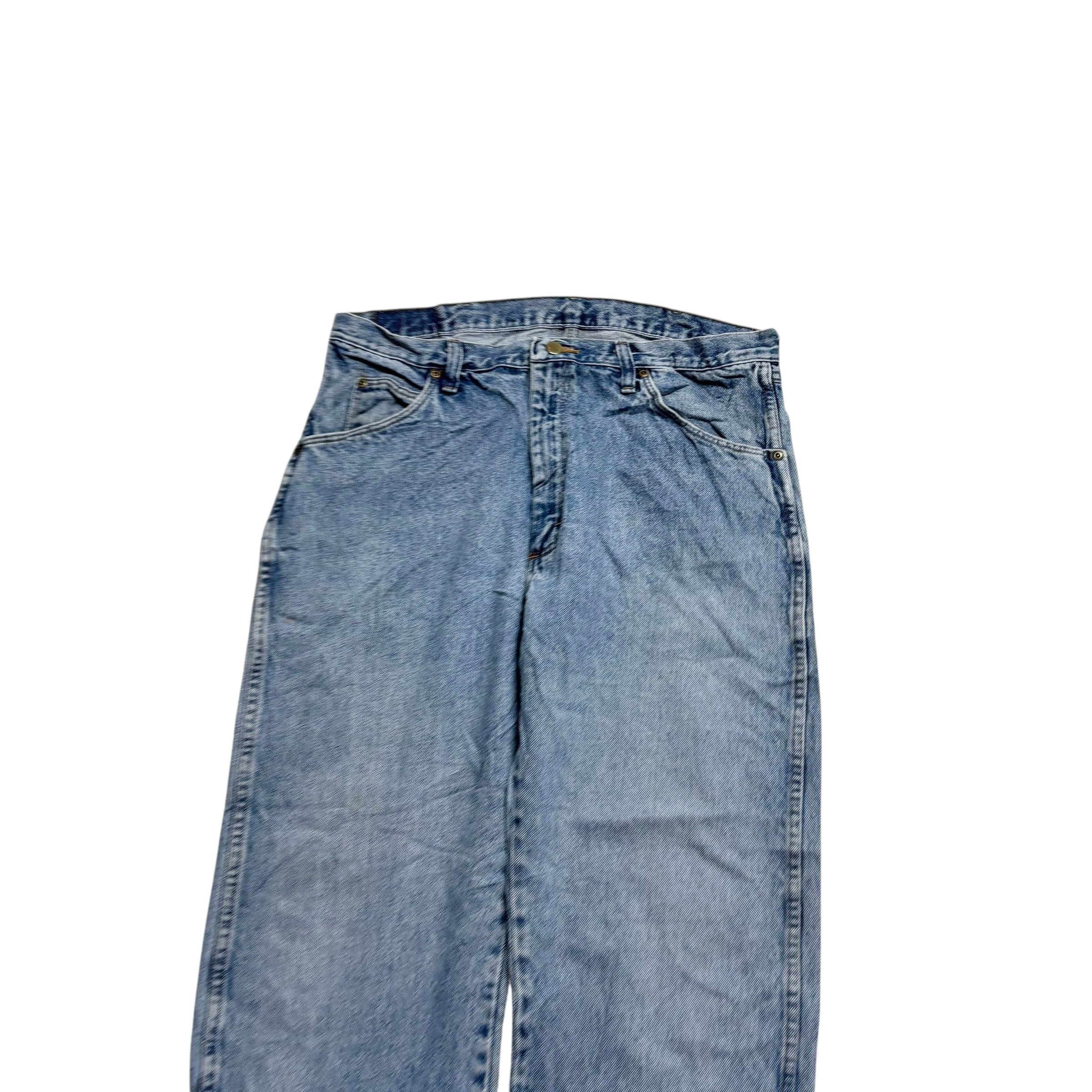 Wrangler Jeans W34 L28 Mens Light Blue Regular Straight Fit Vintage Denim (F)