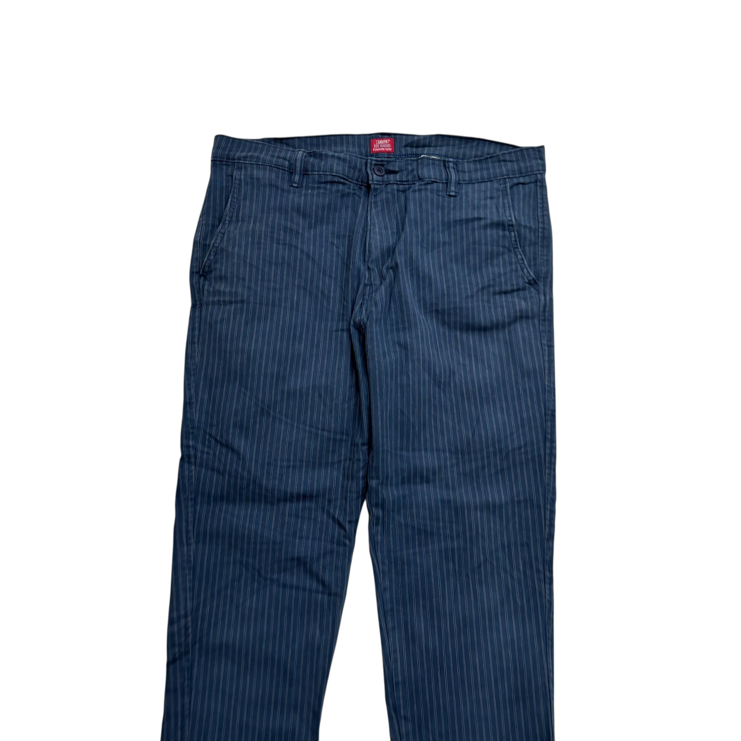 Levis XX Chino Trousers W34 L29 Mens Navy Standard Tapered Fit Stretch Pants (E)