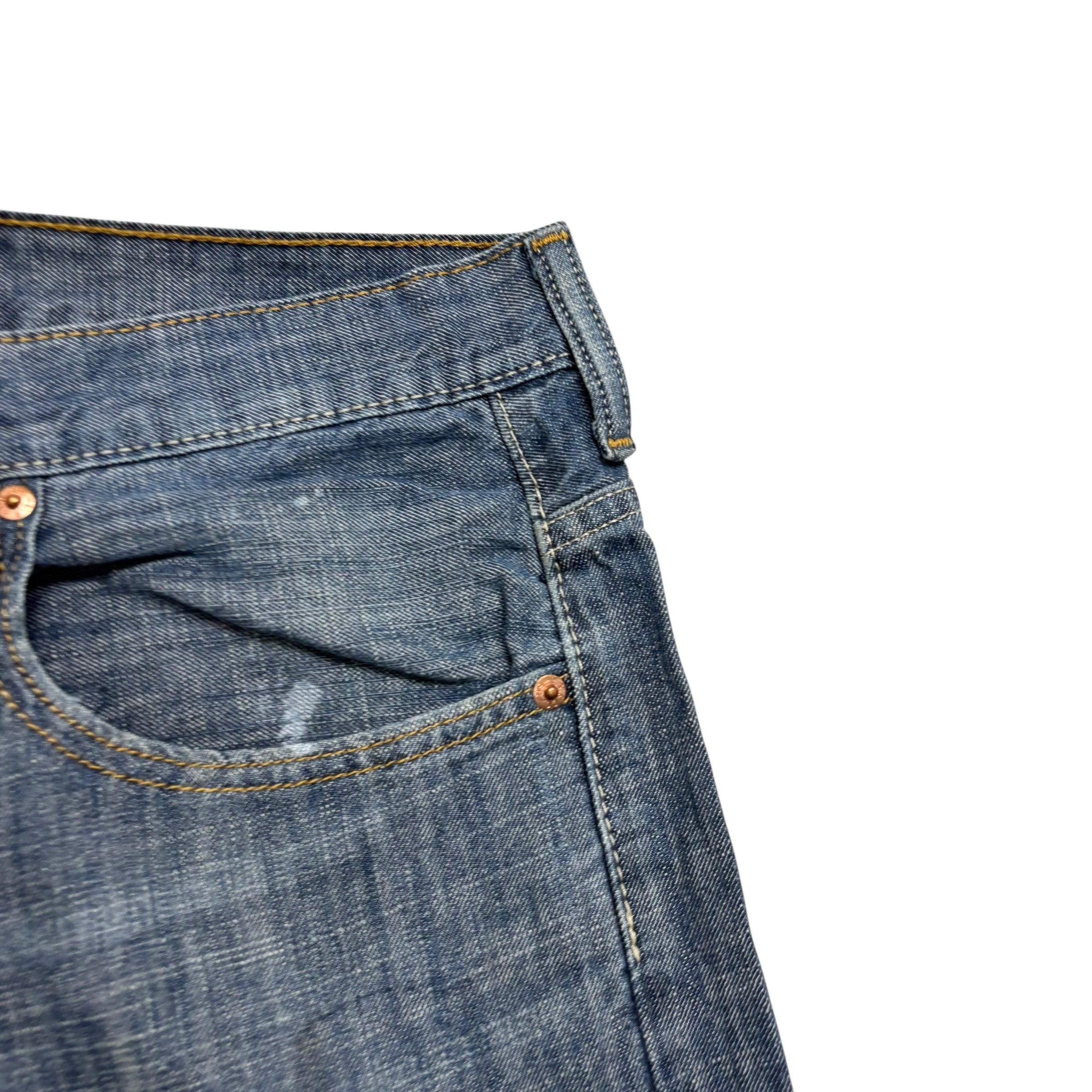 Levis 569 Jeans W38 L34 Mens Silver Blue Baggy Relaxed Straight Fit Denim