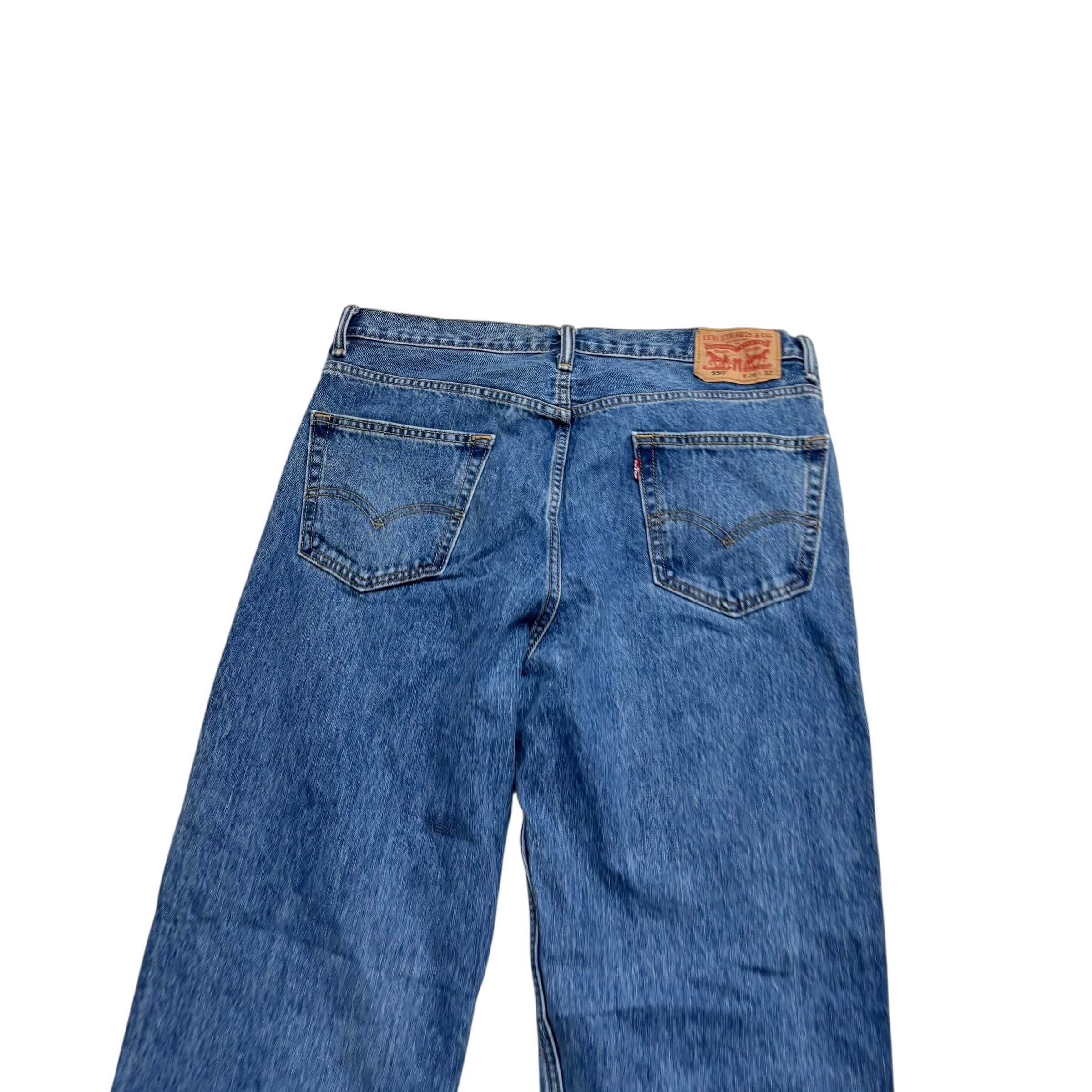 Levis 550 Jeans W36 L32 Mens Mid Blue Baggy Relaxed Straight Fit Denim (E)