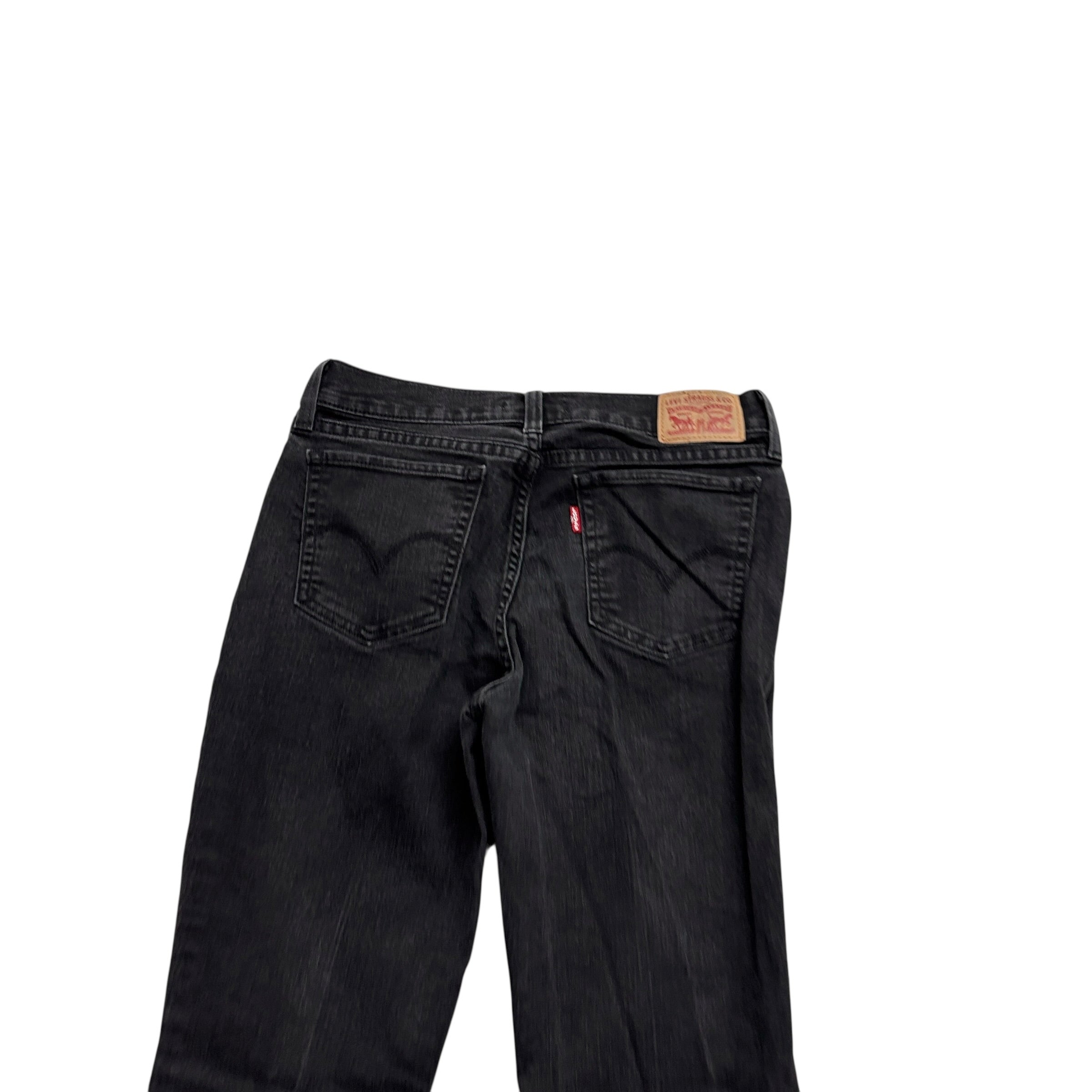 Levis 415 Jeans W27 L34 Womens Relaxed Bootcut Fit Black Stretch Denim