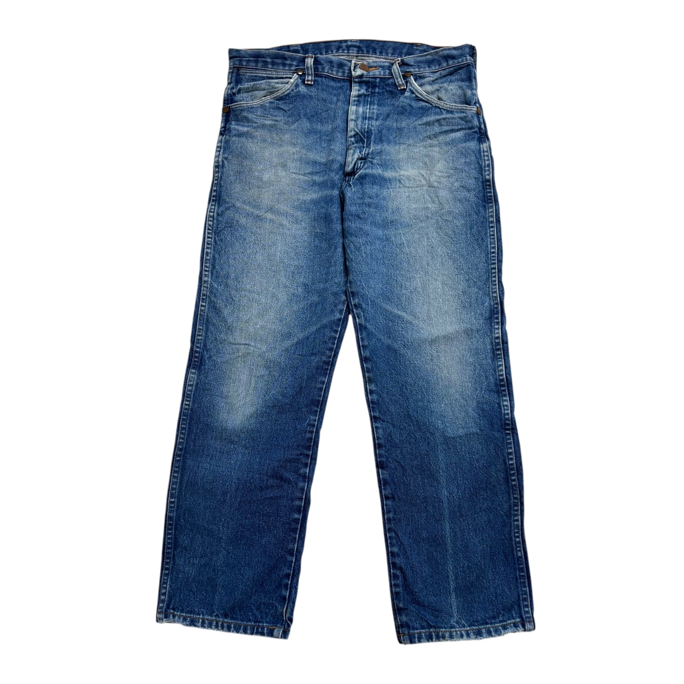 Wrangler Jeans Cowboy Cut W32 L27 Mens Mid Blue 13MWZ Original Fit Denim (F)